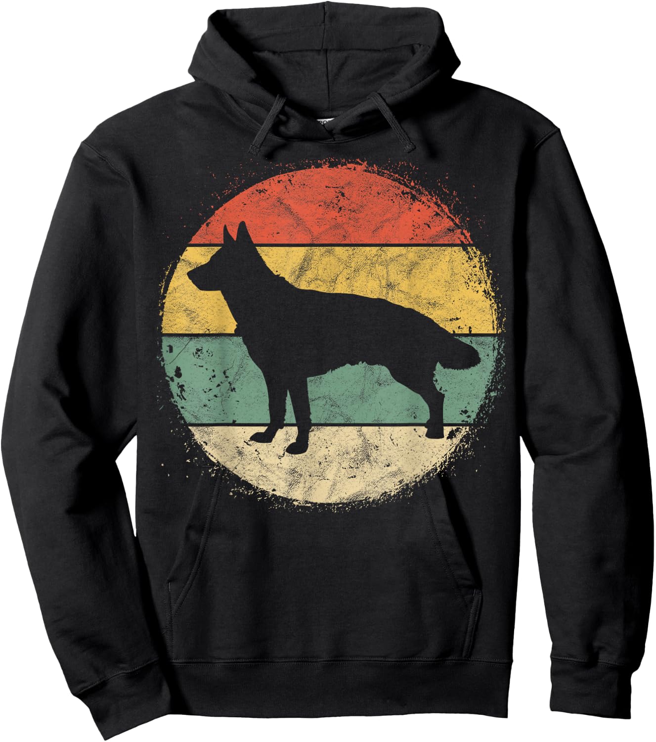 Circular Retro German Shepherd Owner Gift Shepard Dad Mom Hoodie - Hoodie | Black
