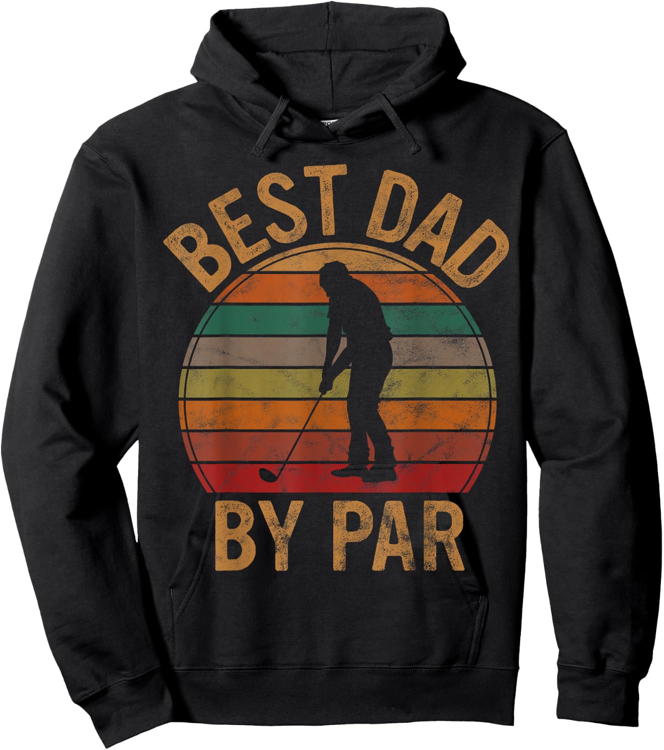 Best Dad by Par Father's Day Golf Lover Gift Papa Golfer Hoodie - Hoodie | Black