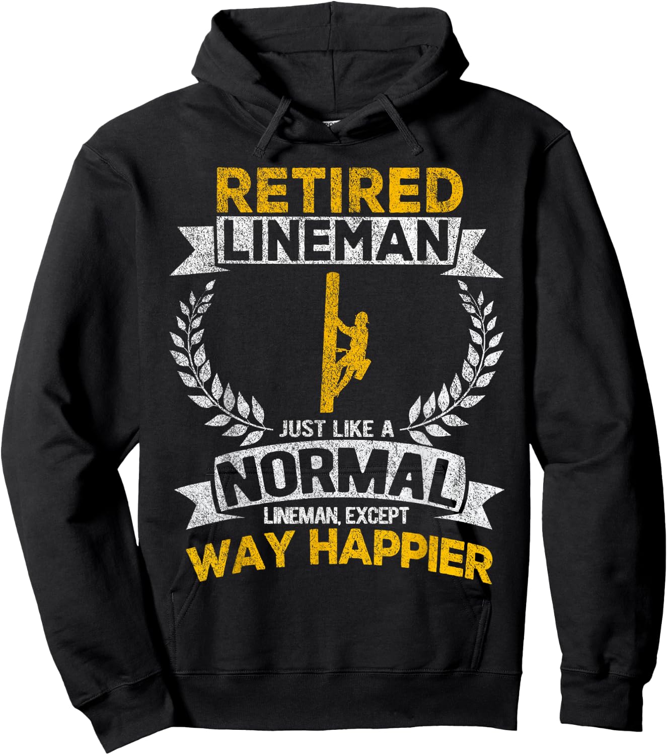 Retired Lineman Just Like A Normal Lineman Retro Hoodie - Hoodie | Black