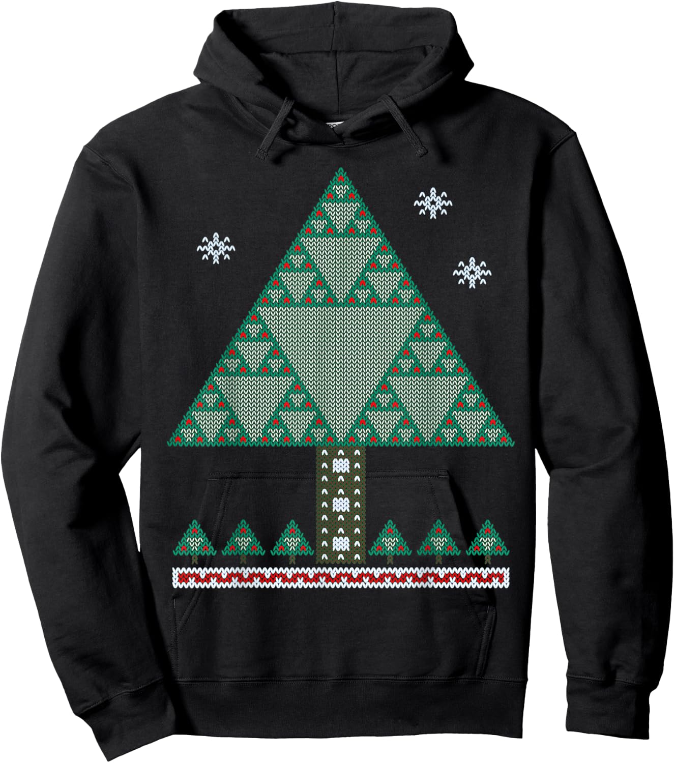 Math Fractal Christmas Tree Sierpinski Triangle T Shirt Hoodie - Hoodie | Black