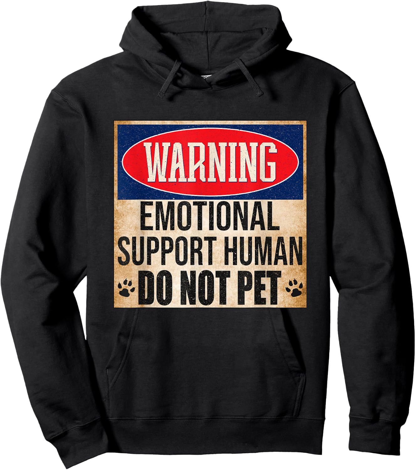 Emotional Support Human Do Not Pet Service Dog Humor Furbaby Hoodie - Hoodie | Black
