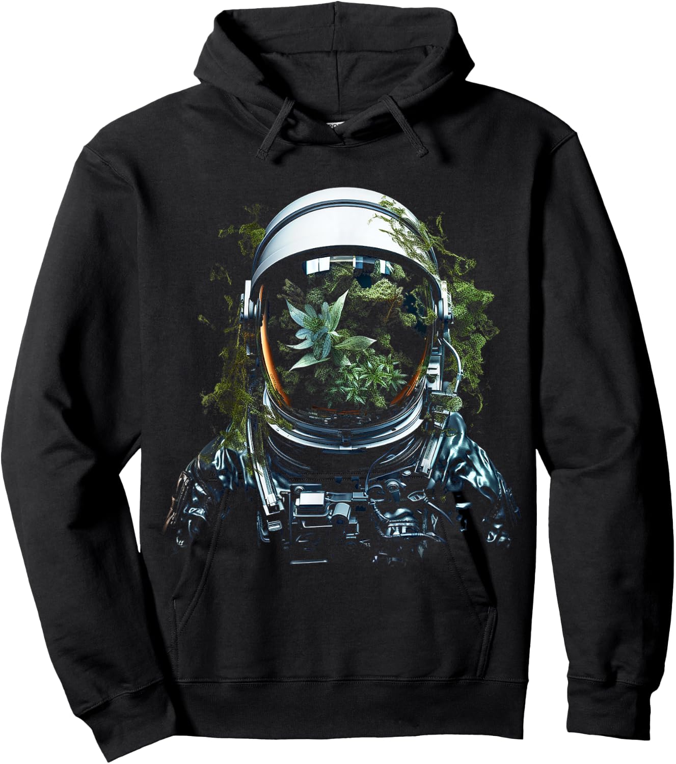 Astronaut Plants Art Graphic Motif Astronaut Hoodie - Hoodie | Black