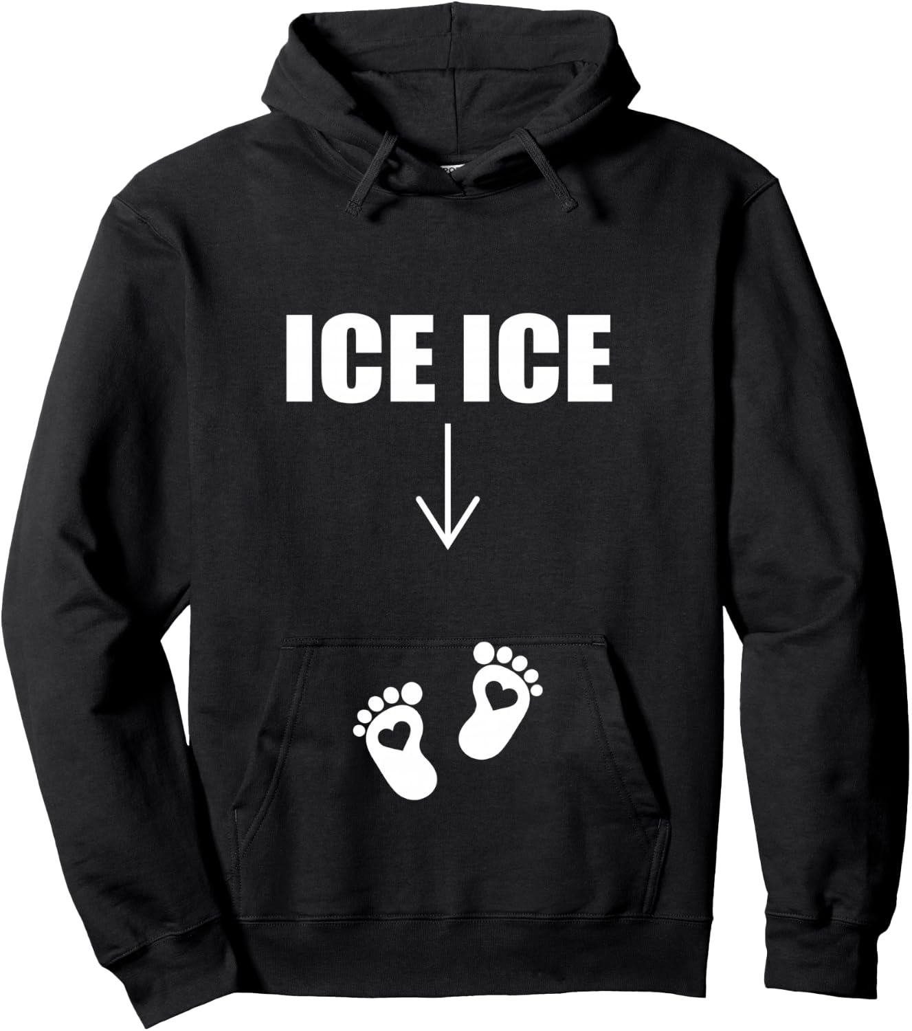 Ice Ice Baby Pregnancy Mom to be Announcement Shirt Funny Hoodie - Hoodie | Black