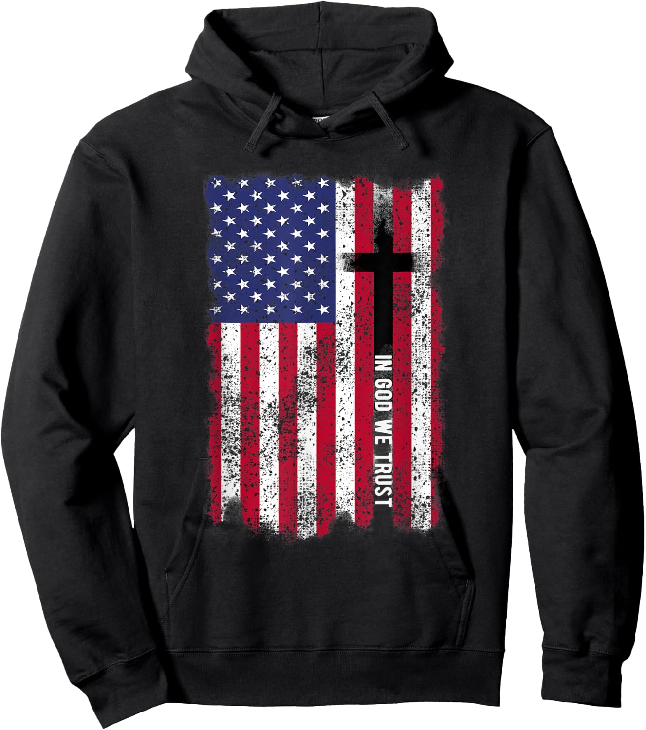 In God We Trust Shirt Patriotic Christian Religious Shirt Women Kids Men Hoodie - Hoodie | Black