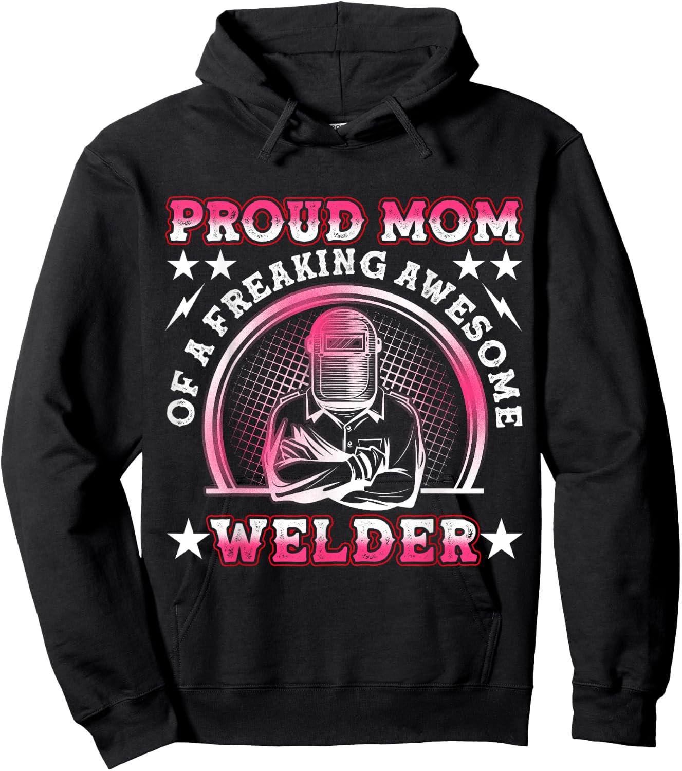 Proud Welder Mom Cute Welding Mother's Day Hoodie - Hoodie | Black
