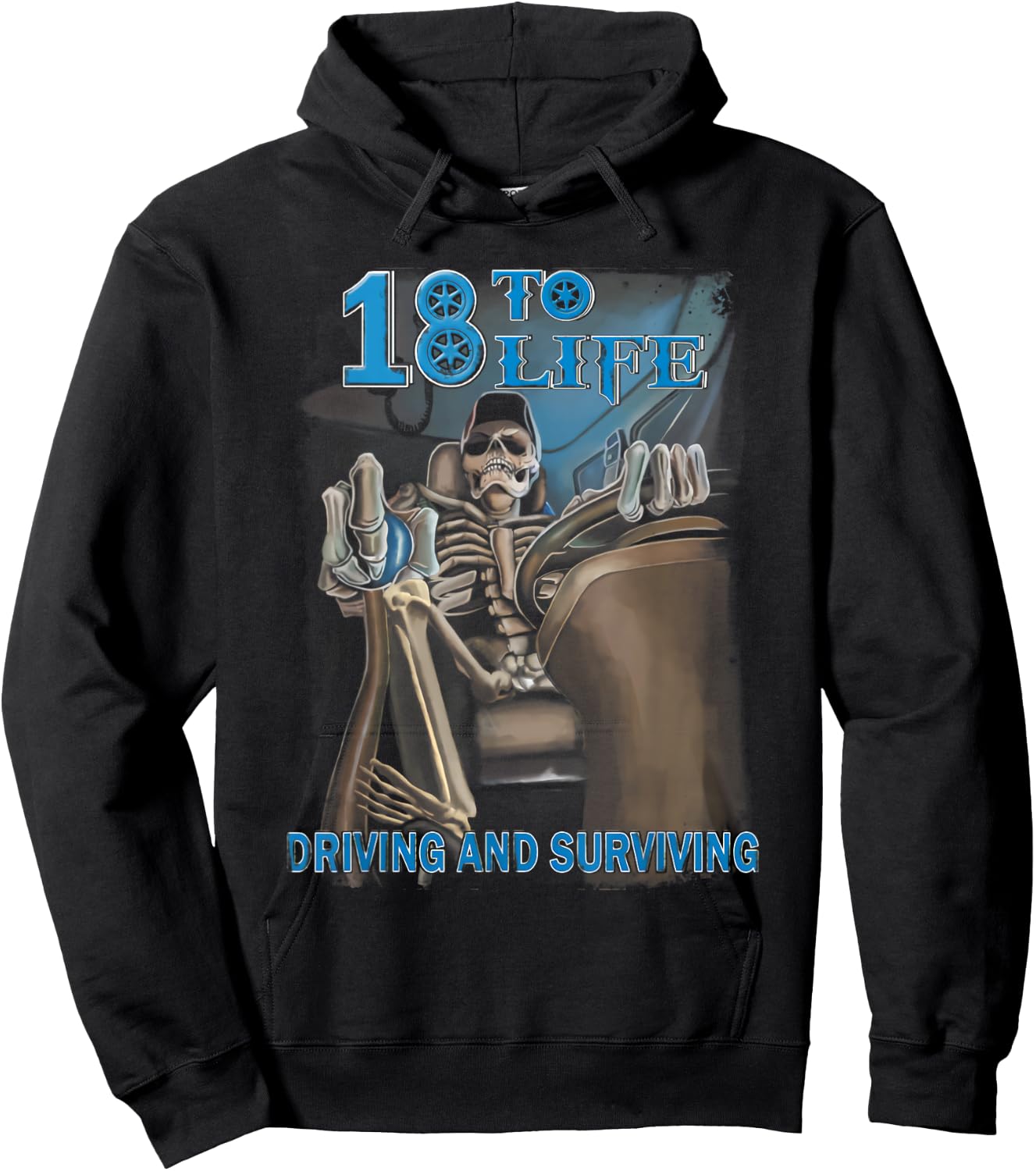 18 To Life Driving And Surviving Trucker Hoodie - Hoodie | Black