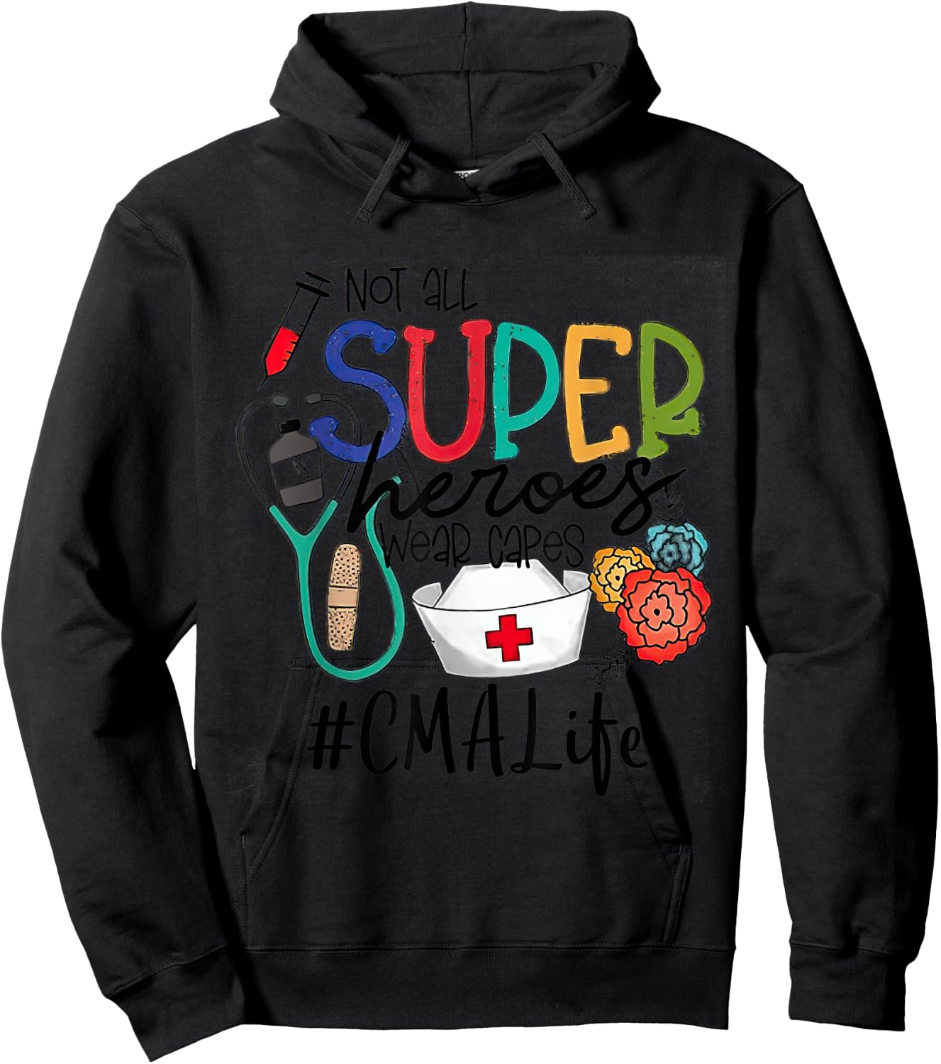 CMA not all super heroes wear capes parent's day love CMA Hoodie - Hoodie | Black