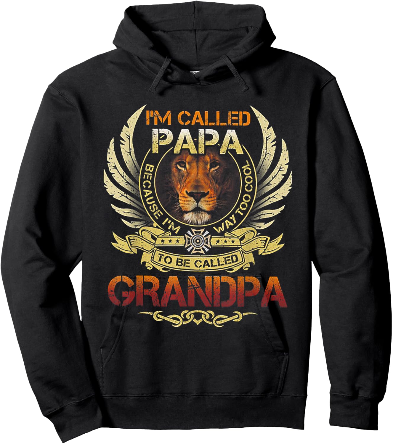 Called Papa Because I'm Way Too Cool To be Called Grandpa Hoodie - Hoodie | Black