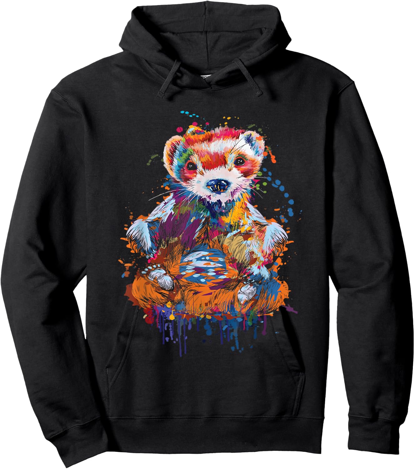 Colorful Ferret - Zoo Animal Ferret Lover Hoodie - Hoodie | Black
