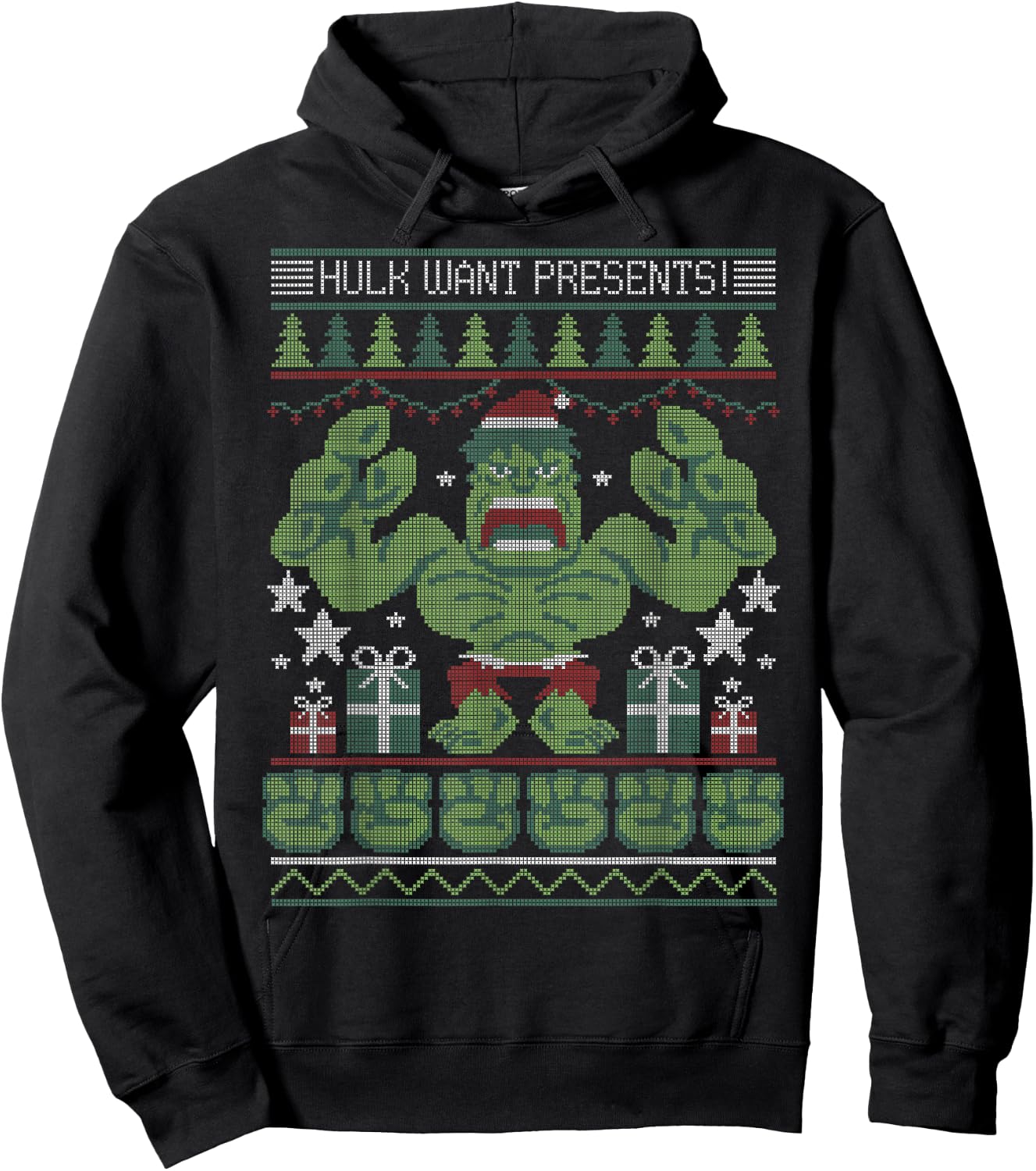 Marvel Hulk Want Presents Christmas Hoodie - Hoodie | Black