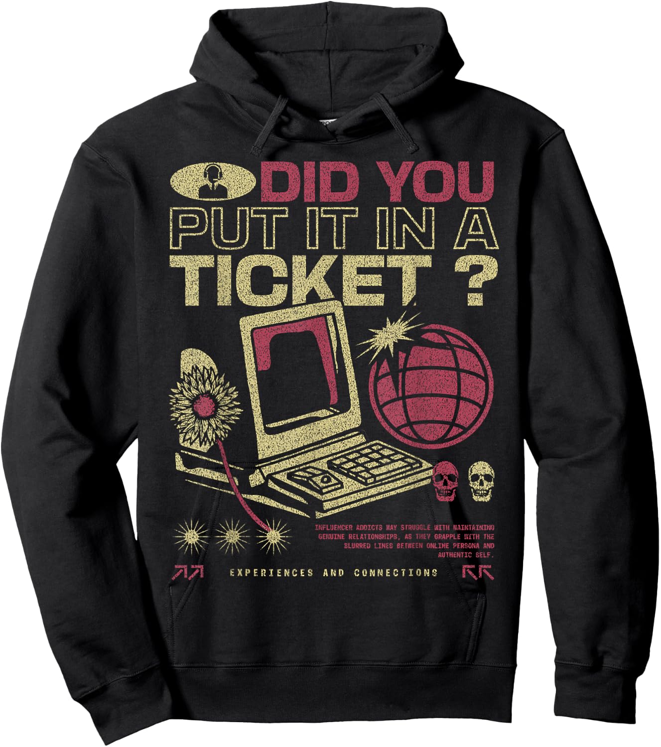 Retro Did You Put In A Ticket Computer Support Work IT Hoodie - Hoodie | Black