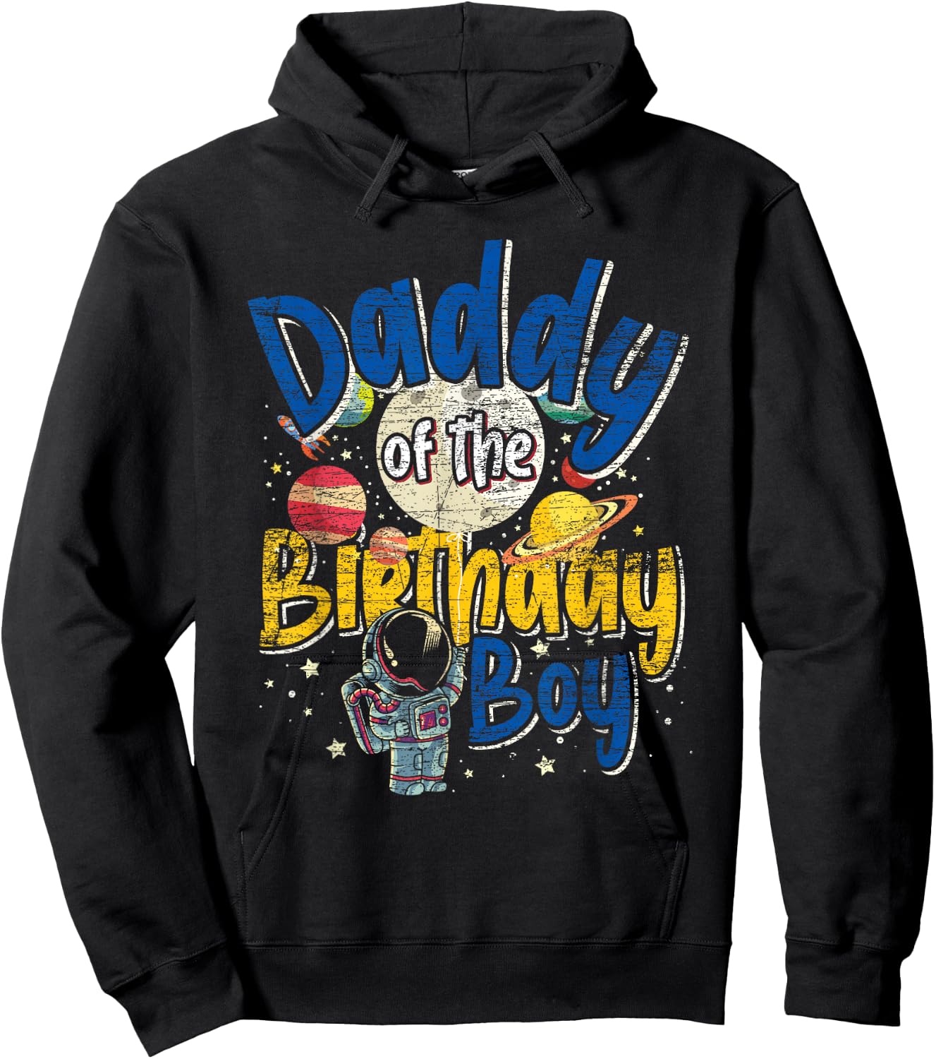 Daddy Of The Birthday Boy Father Gift Astronaut Birthday Hoodie - Hoodie | Black