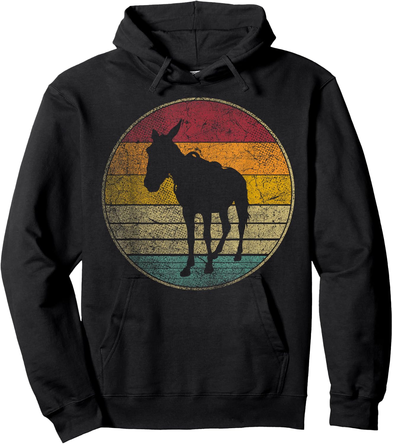 Donkey Mule Farm Western Vintage Retro Style 70s 80s 90s Hoodie - Hoodie | Black