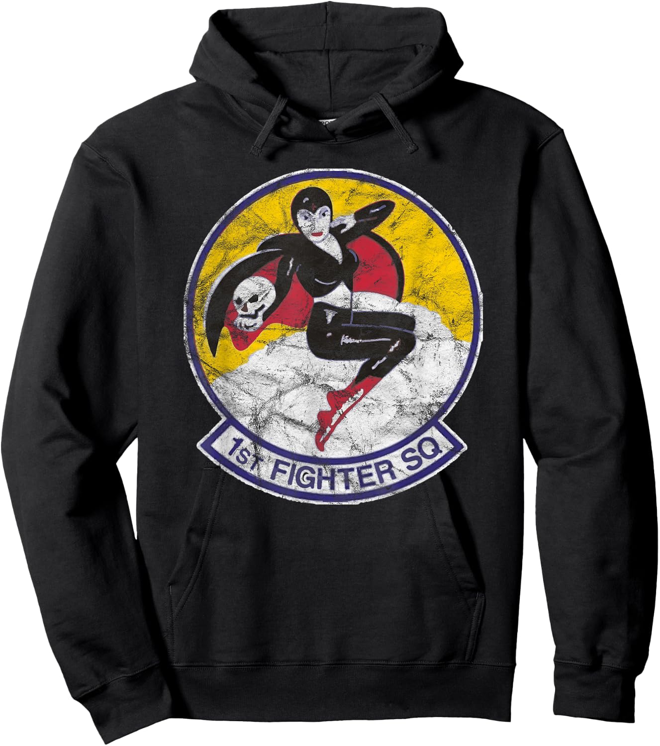1st Fighter Squadron Vintage Patch Insignia Hoodie - Hoodie | Black