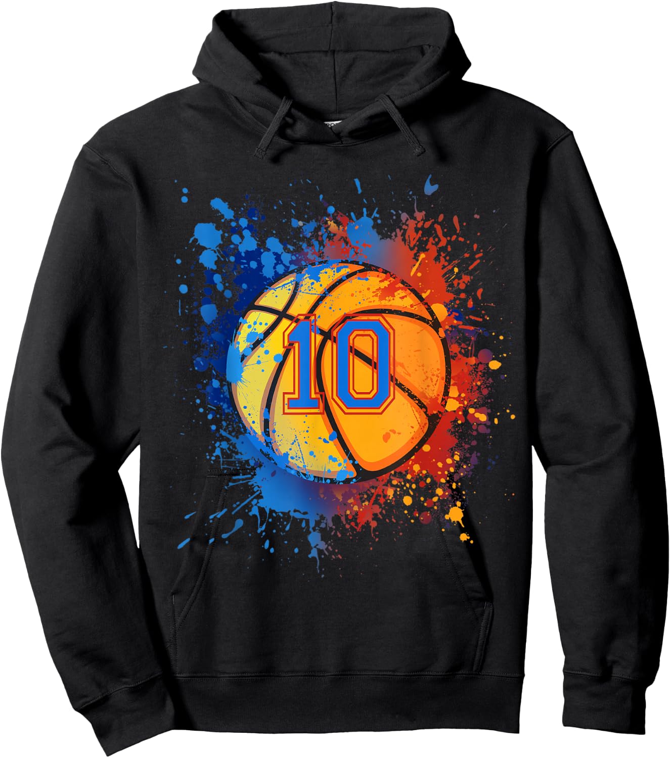 10 Years Old 10th Birthday Basketball Gift Boys Party Hoodie - Hoodie | Black