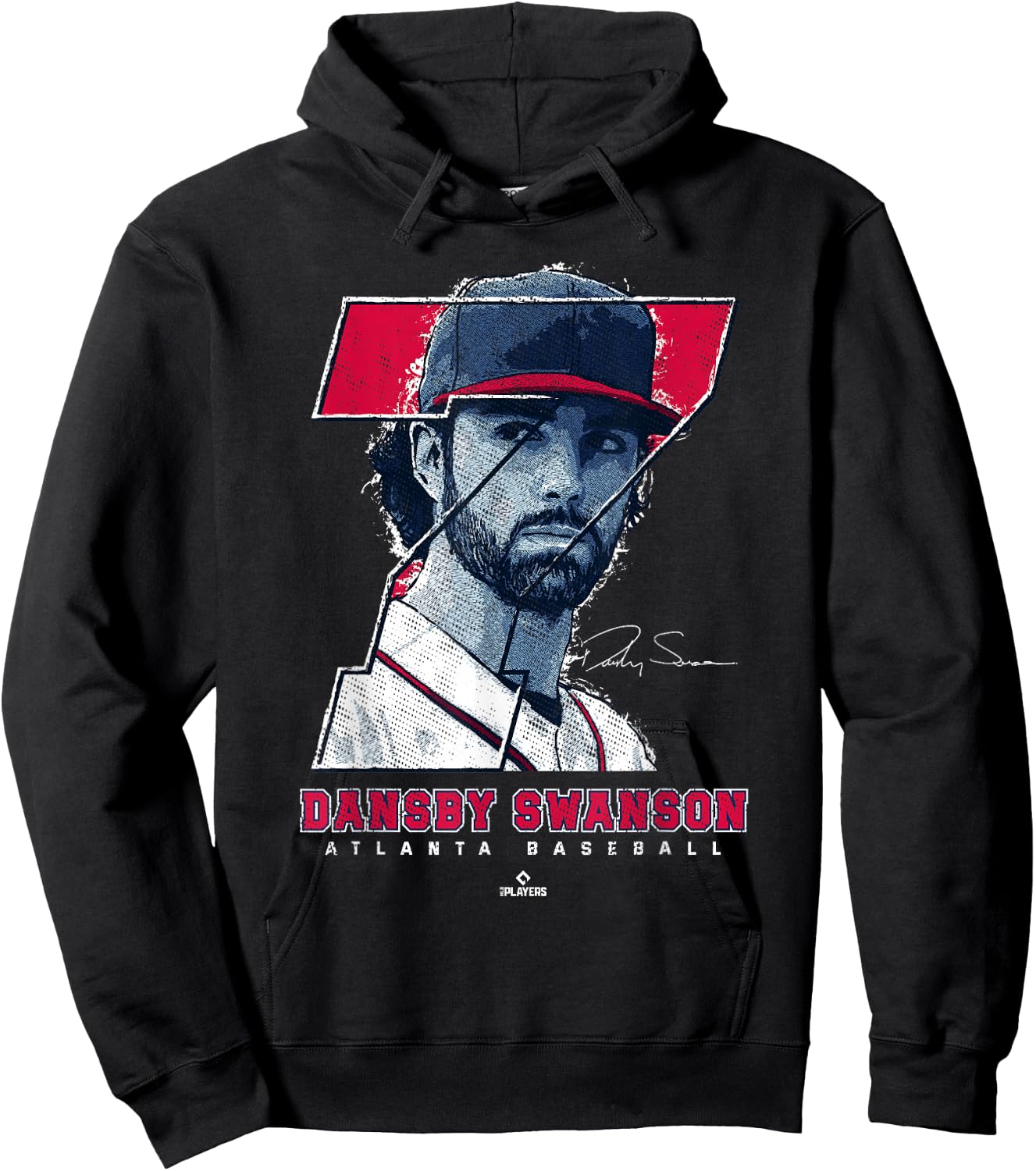 Dansby Swanson Silhouette Dans Atlanta MLBPA Hoodie - Hoodie | Black
