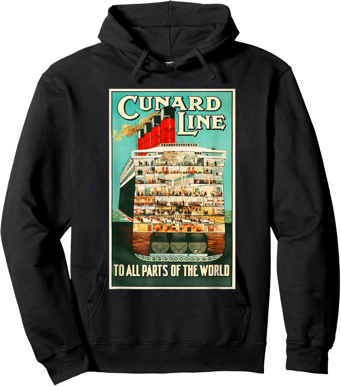 Cross Section Of A Steam Ship Cruise Liner Hoodie - Hoodie | Black