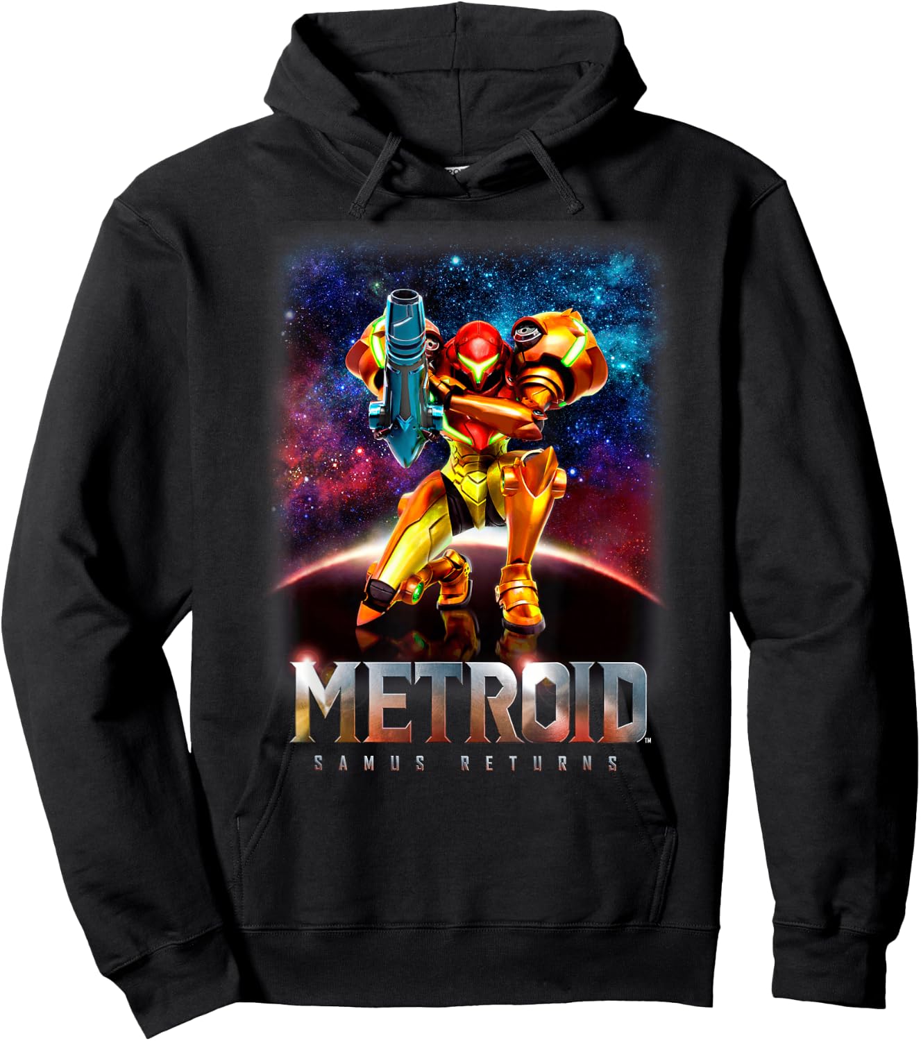Nintendo Metroid Samus Returns Portrait Graphic Hoodie - Hoodie | Black