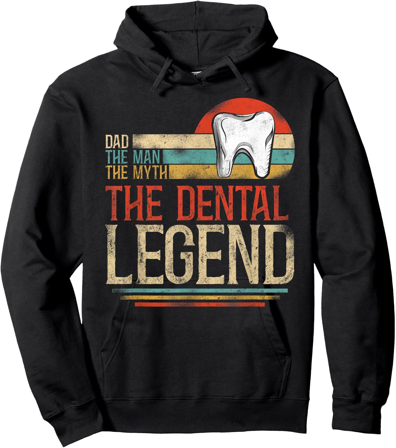 Dentist Dental Assistant Hygienist Retro Vintage Dad Father Hoodie - Hoodie | Black
