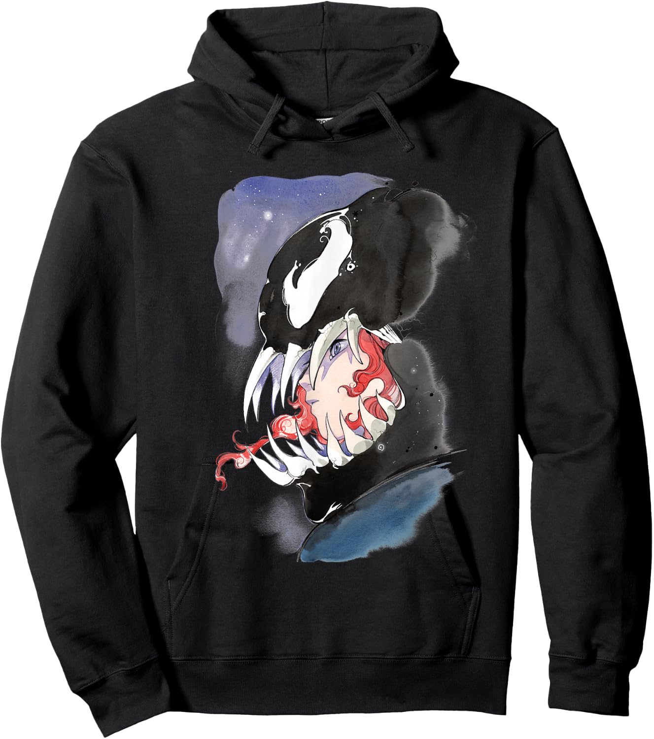 Marvel Comics Venom Symbiote Watercolor Profile Hoodie - Hoodie | Black