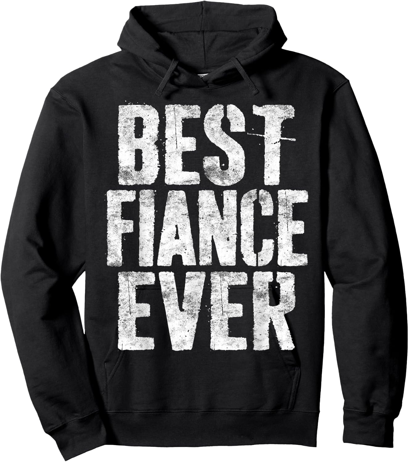 Best Fiance Ever Shirt Funny Men World's Okayest Fiance Hoodie - Hoodie | Black