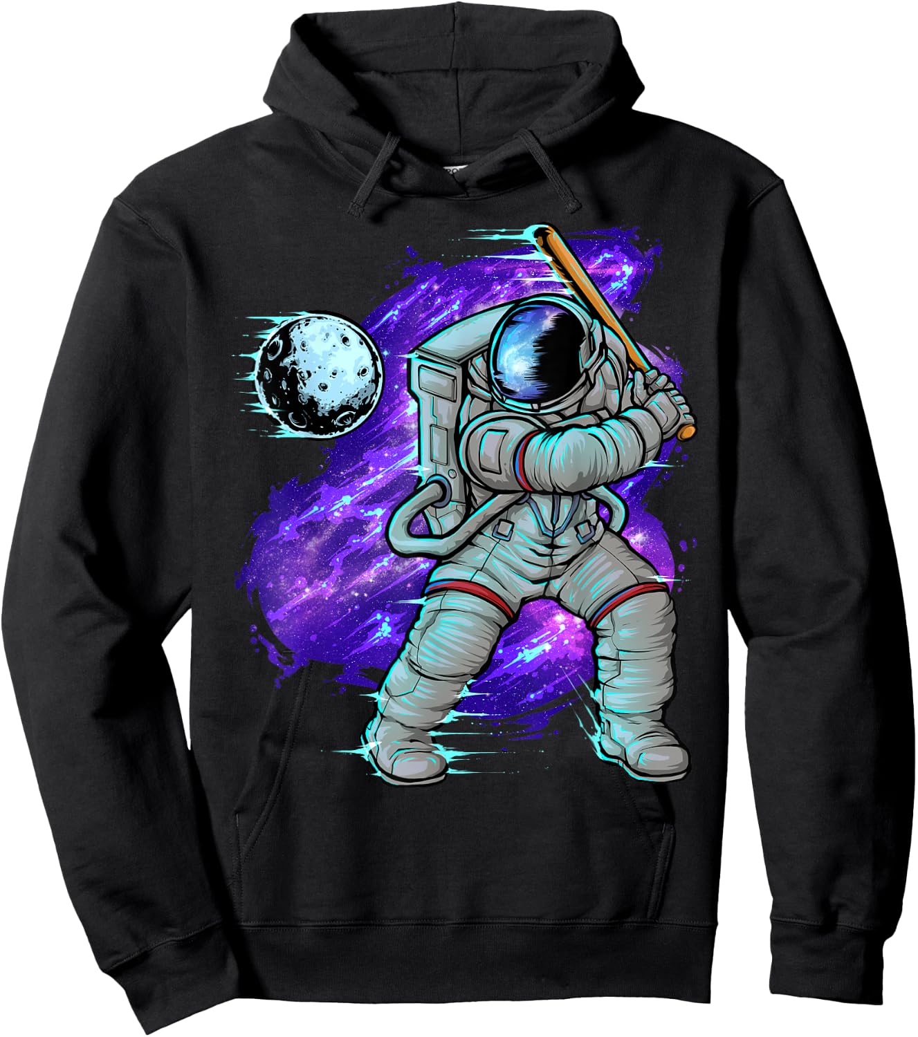 Astronaut Baseball Batter Outer Space Hoodie - Hoodie | Black