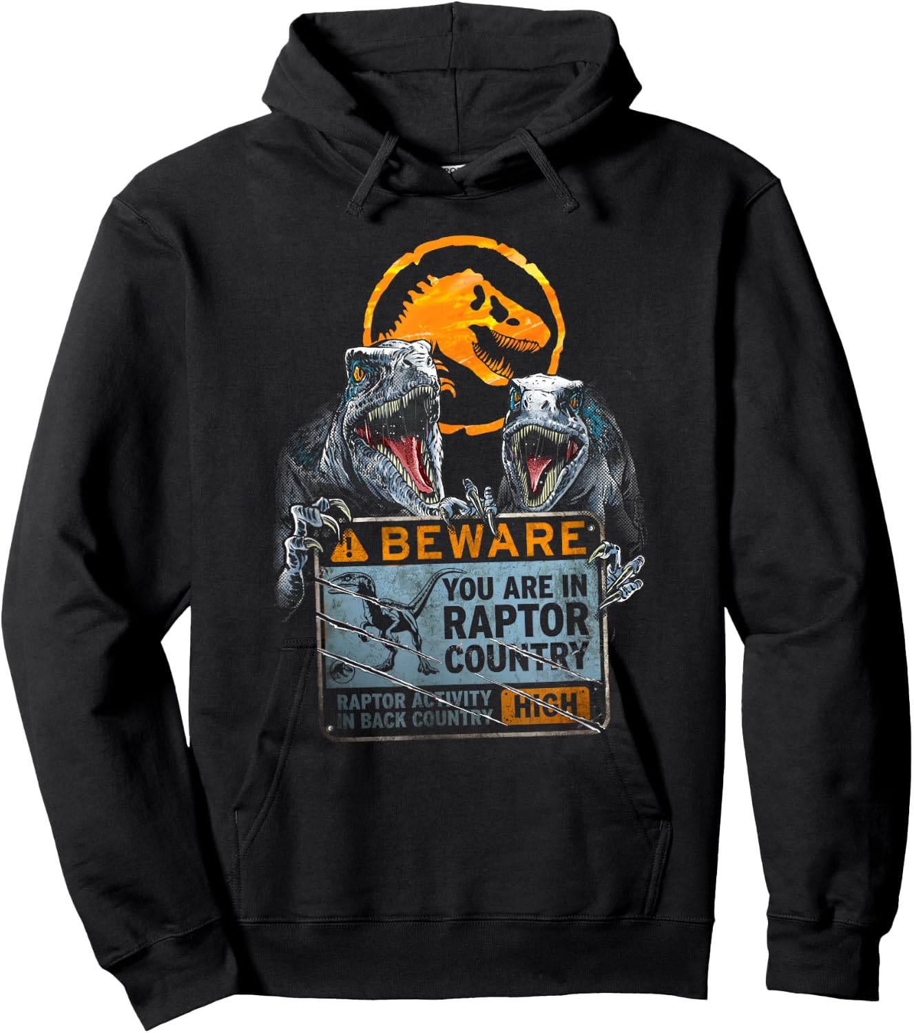 Jurassic World: Dominion Beware You Are In Raptor Country Hoodie - Hoodie | Black