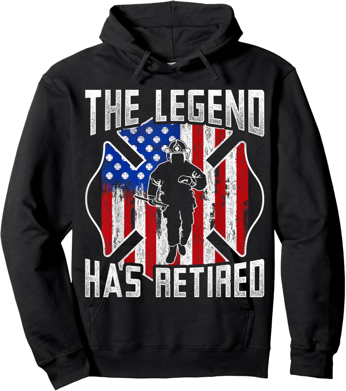 Retired Fireman Firefighter Retirement Gift Firefighter Hoodie - Hoodie | Black