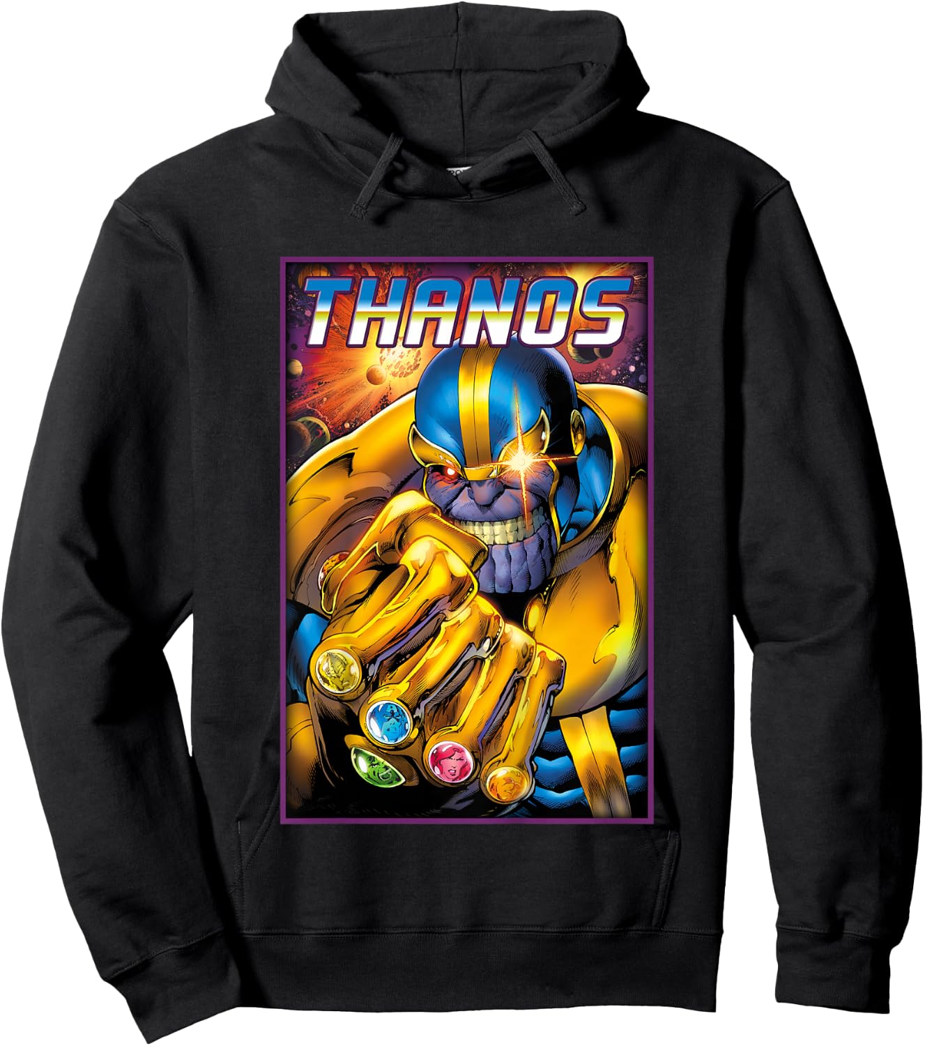 Kids Marvel Thanos Infinity Gems Comic Kids Graphic Hoodie - Hoodie | Black