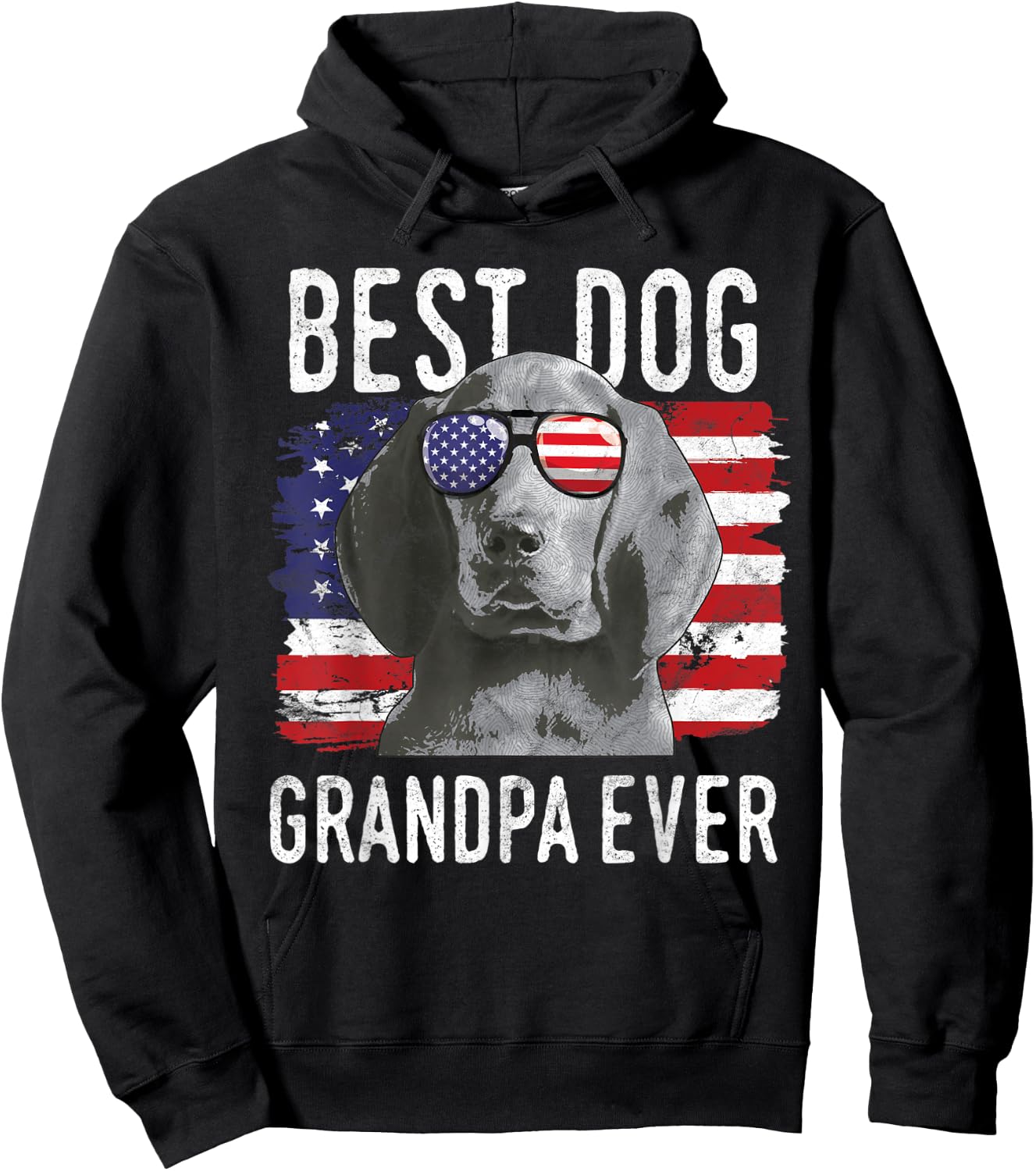 American Flag Best Dog Grandpa Ever Redbone Coonhounds USA Men Women Hoodie - Hoodie | Black
