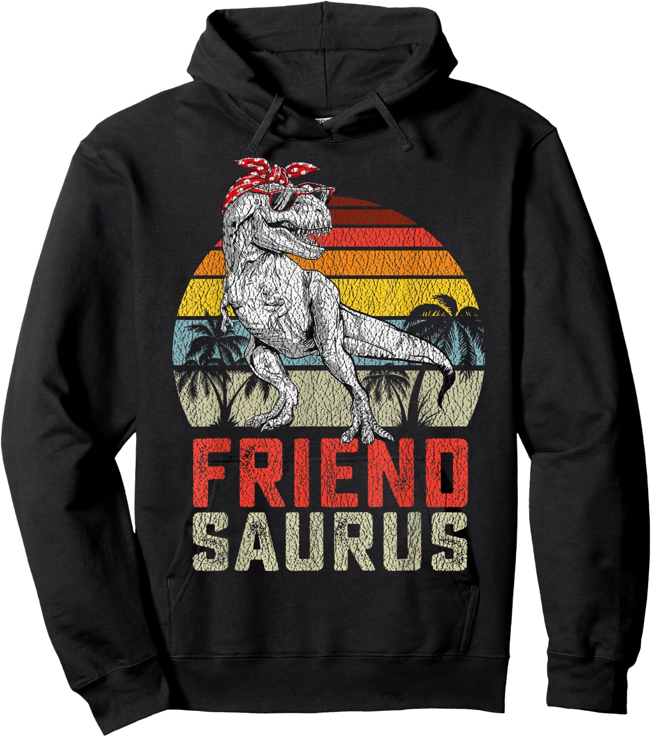 Friendsaurus T Rex Dinosaur Friend Saurus Family Matching Hoodie - Hoodie | Black