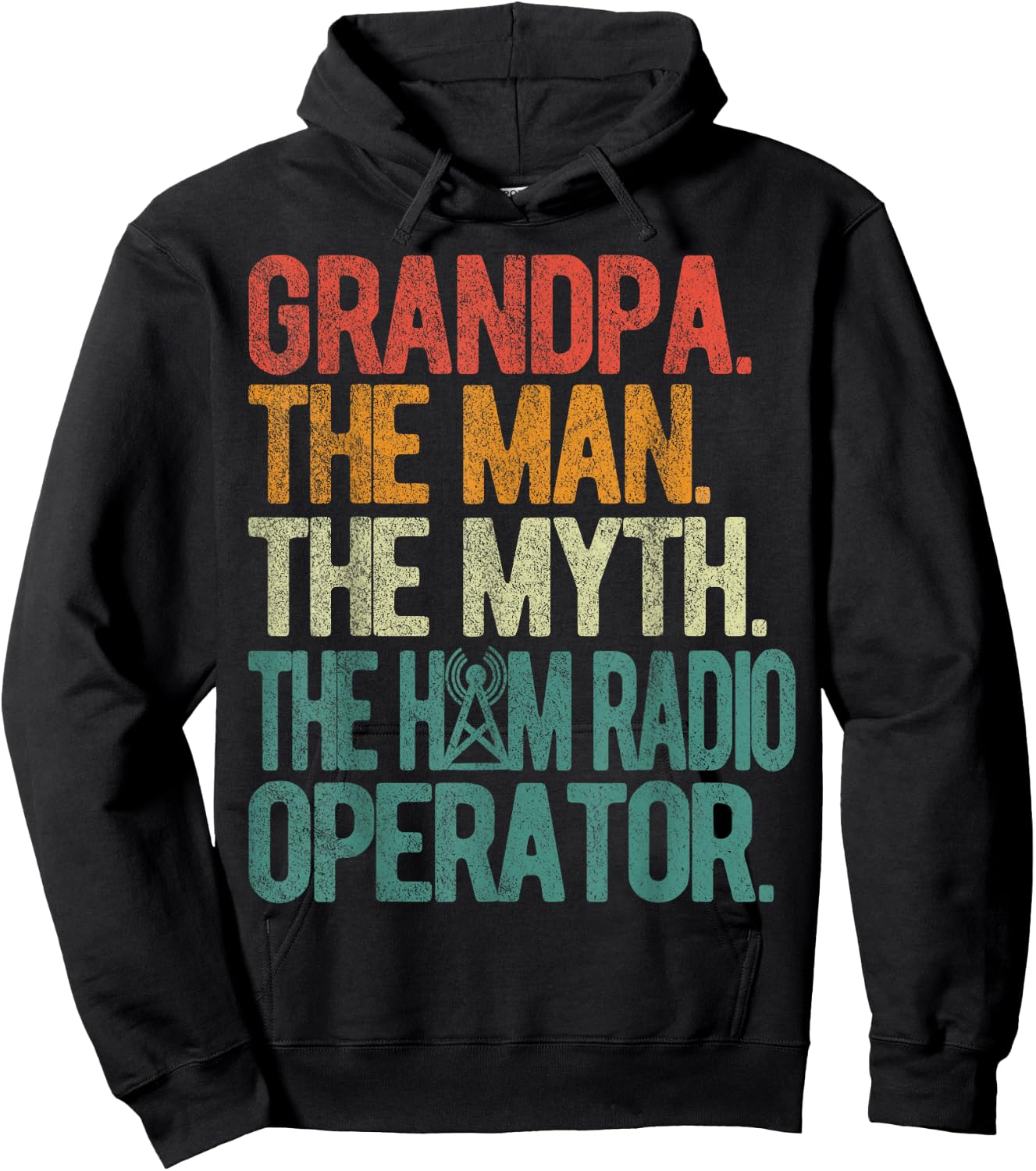 Ham Radio Operator Grandpa Amateur Radio Retro Hoodie - Hoodie | Black