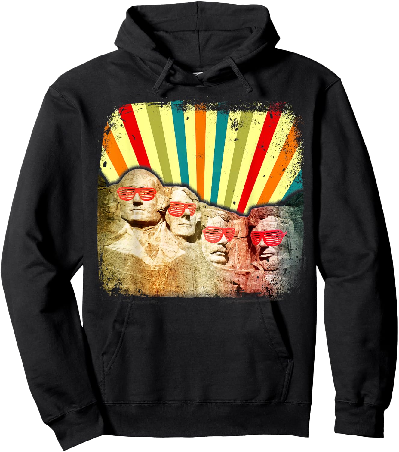Retro Mount Rushmore Souvenir shirt vintage 80's t Gift Hoodie - Hoodie | Black