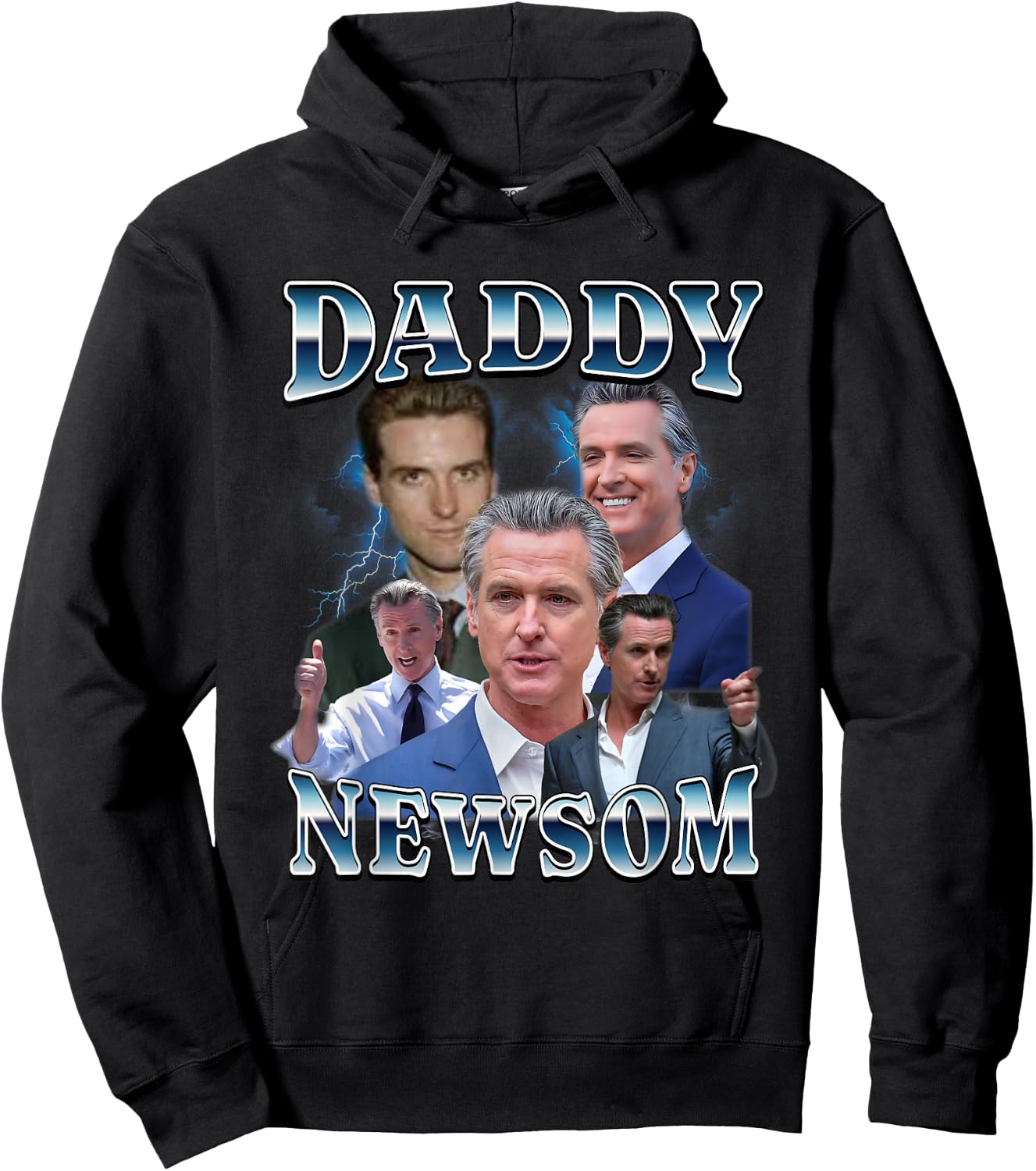 Daddy Newsom for President 2028 Bootleg California Support Hoodie - Hoodie | Black