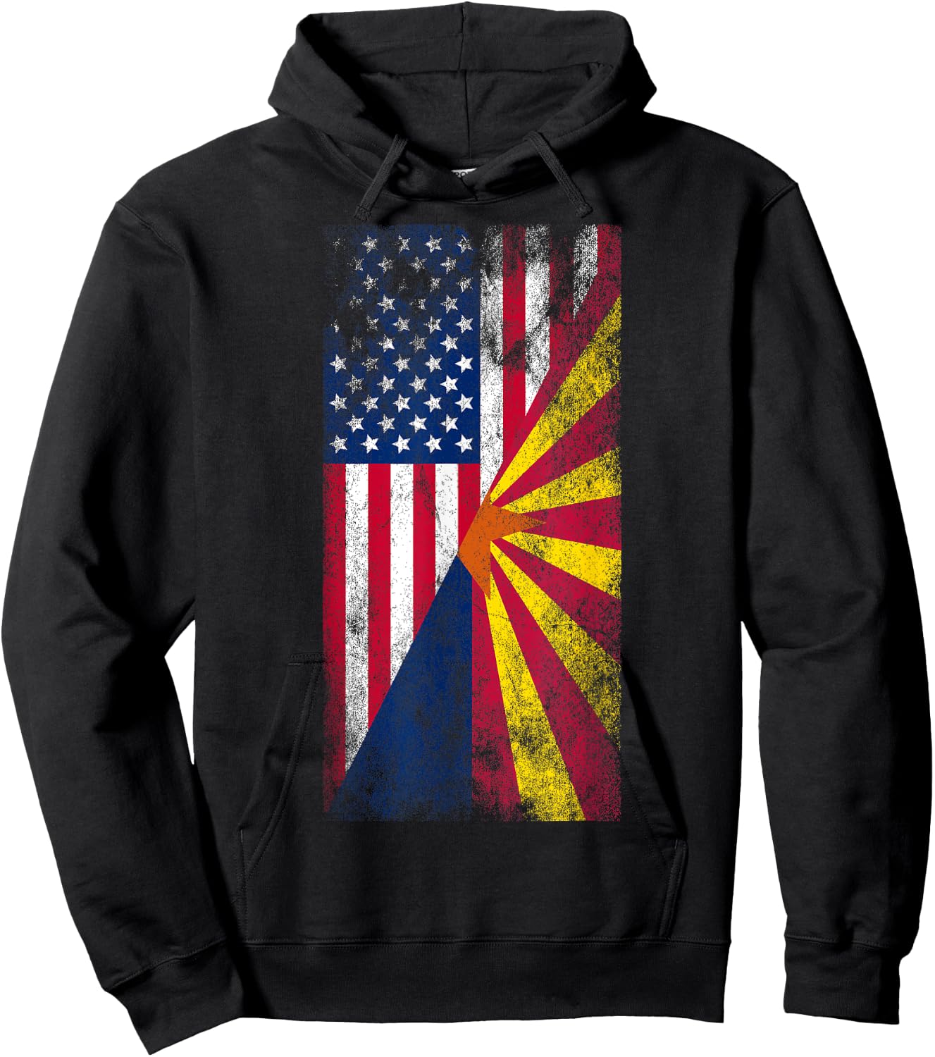 Irreverent USA & Arizona Flags - American Arizonan Hoodie - Hoodie | Black