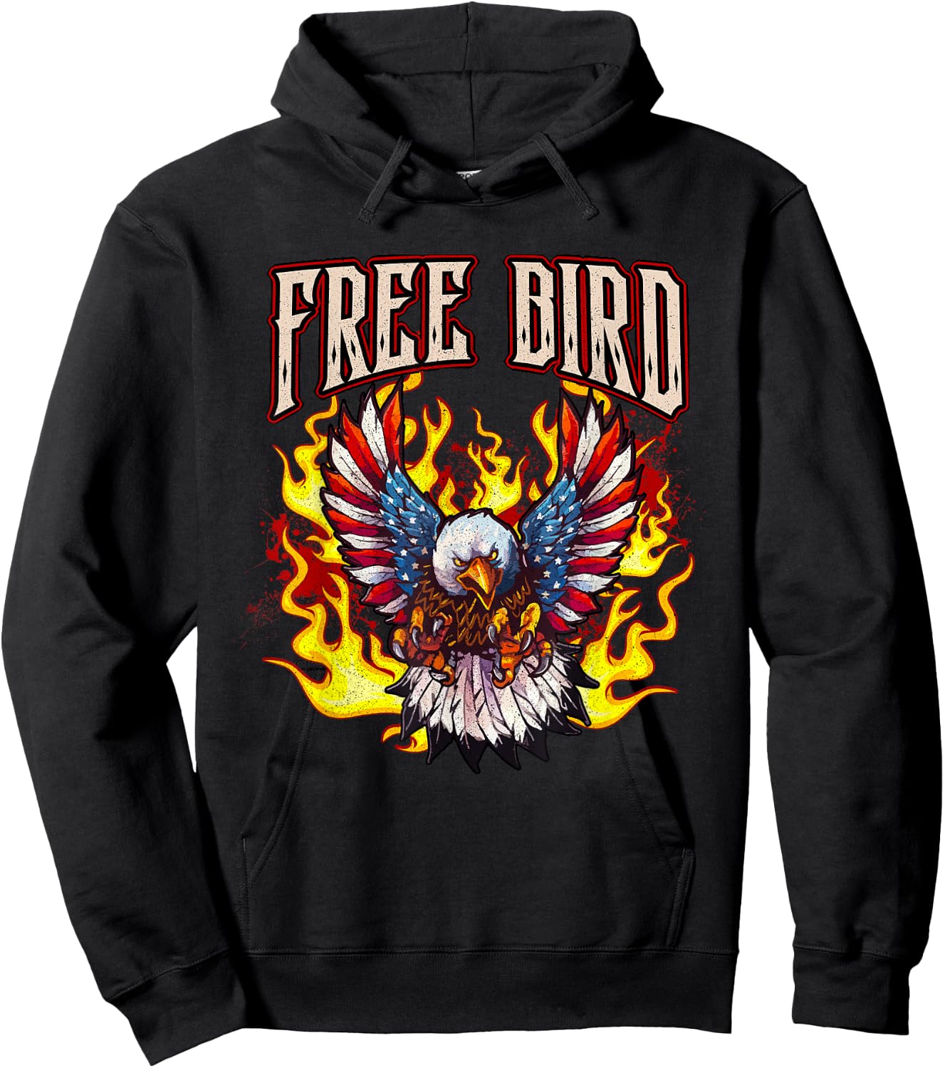 LyricVerse - FREE BIRD - American Bald Eagle Hoodie - Hoodie | Black