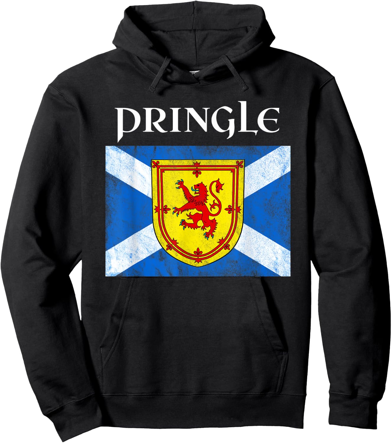 Pringle Clan Scottish Name Scotland Flag Hoodie - Hoodie | Black