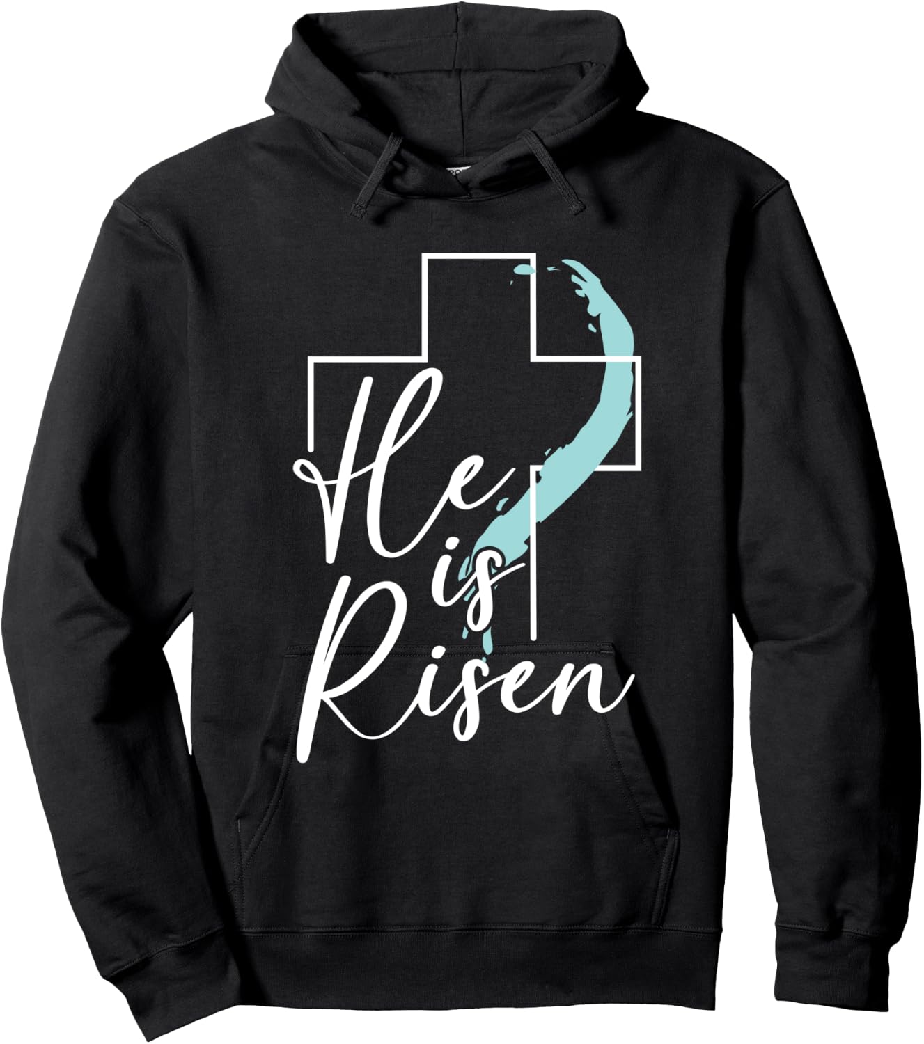He Is Risen Christian Jesus Easter Bunny Easter Egg Hoodie - Hoodie | Black