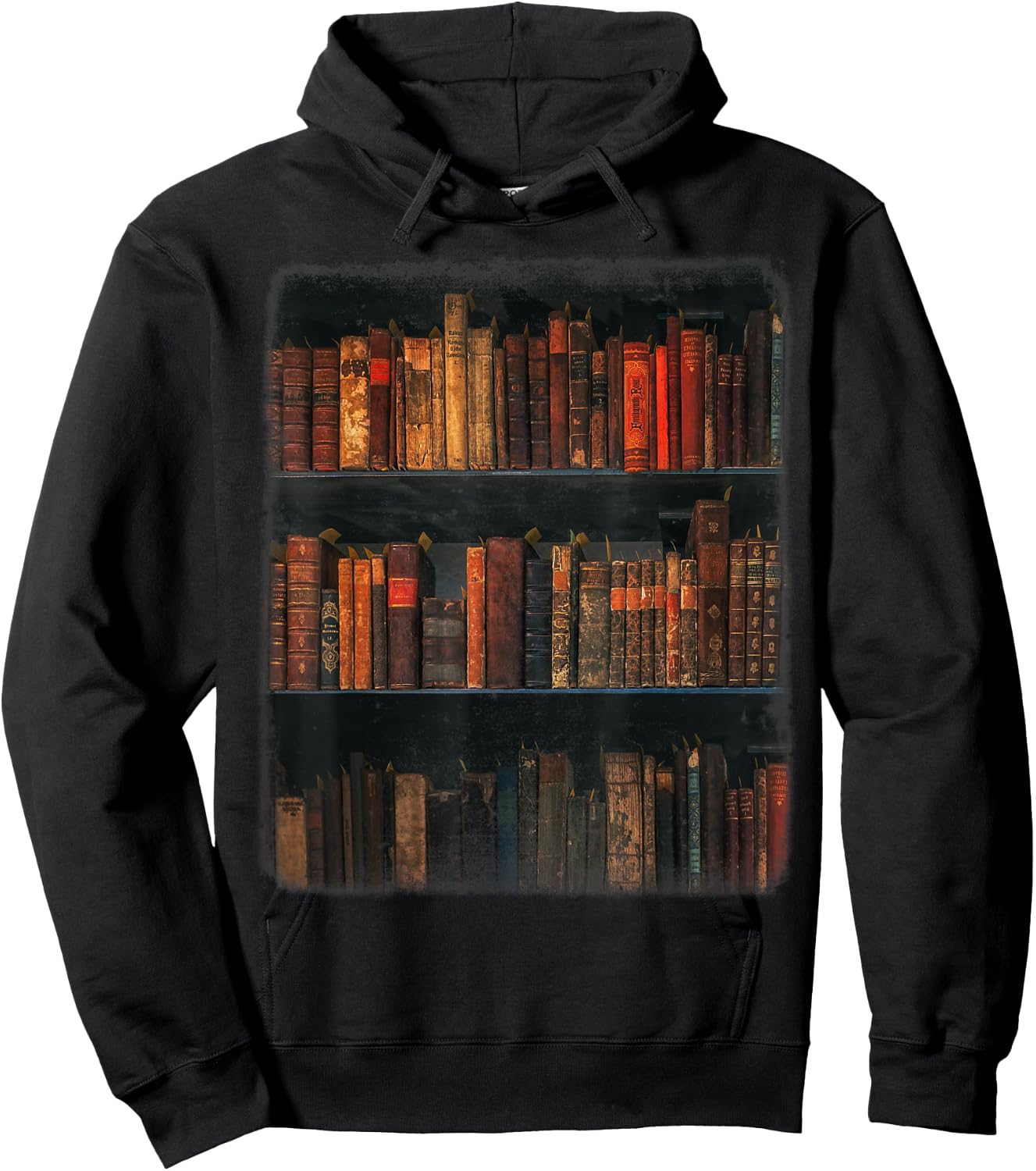 Old Books on Vintage Bookshelves Dark Academia Aesthetic Hoodie - Hoodie | Black