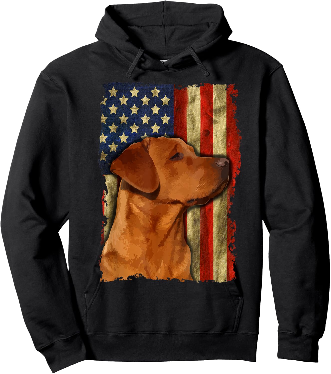 Foxred Labrador Retriever US Flag Fox Red Labrador Dog Lover Hoodie - Hoodie | Black