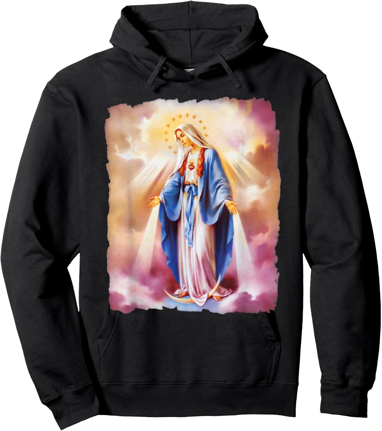 Virgin Mary Catholic Regina Maria Hoodie - Hoodie | Black