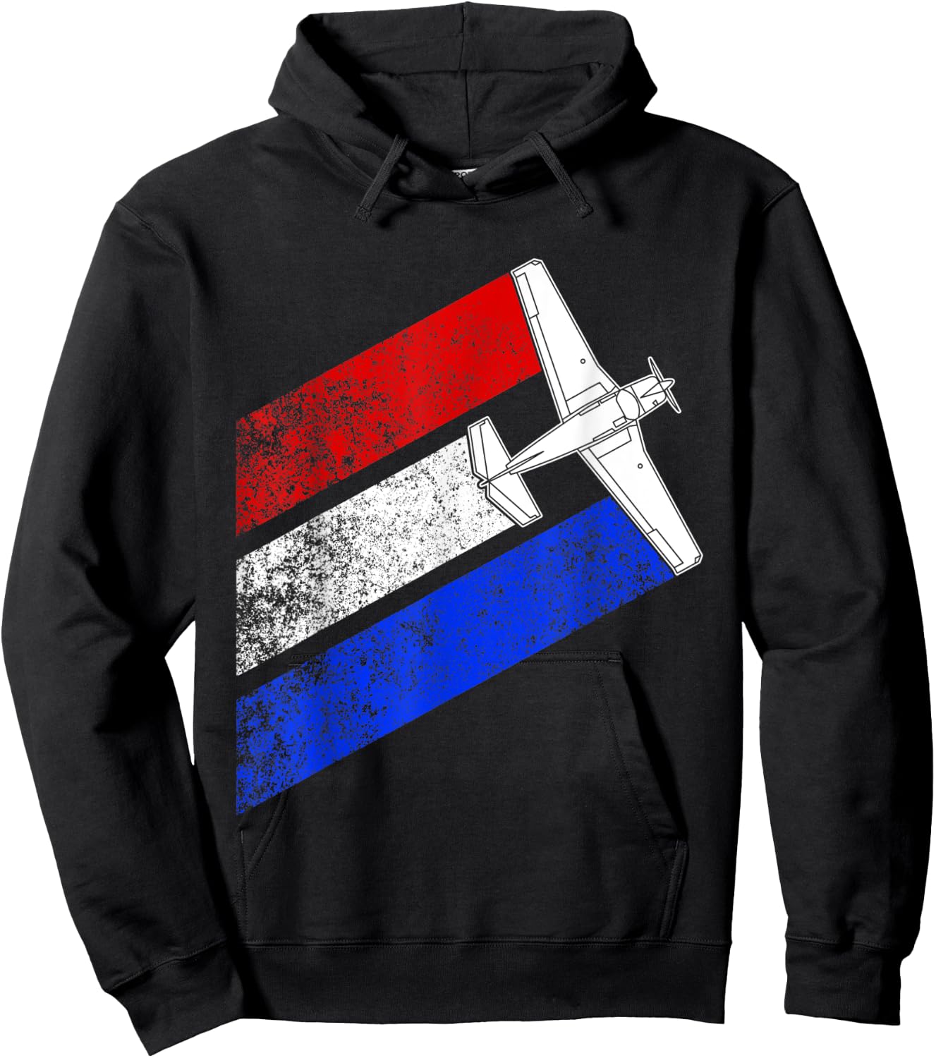 M20J Airplane Schematic Vintage American Flag Streaks Women Men Hoodie - Hoodie | Black