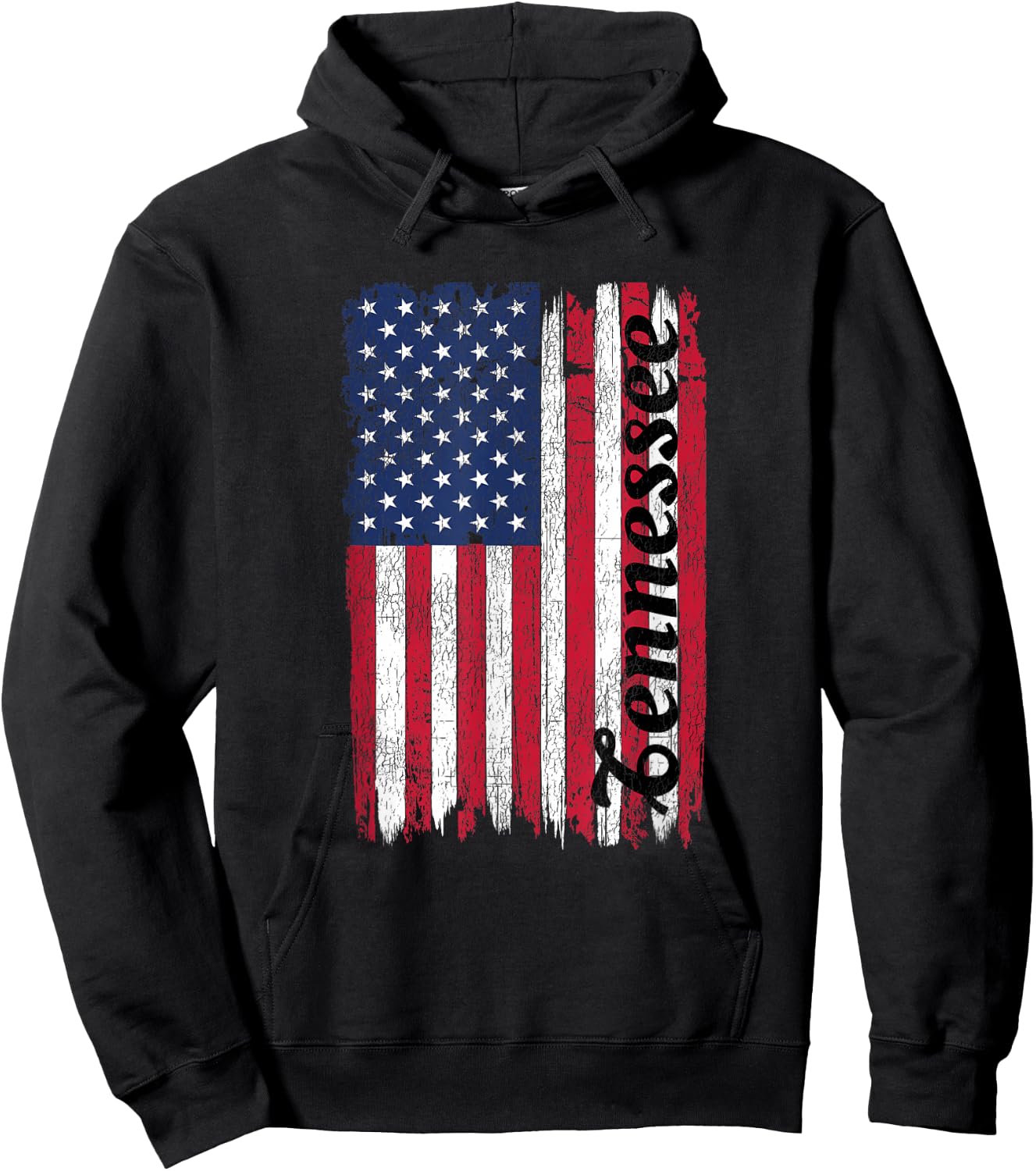 Tennessee TN American Flag Patriotic Tennessee Hoodie - Hoodie | Black