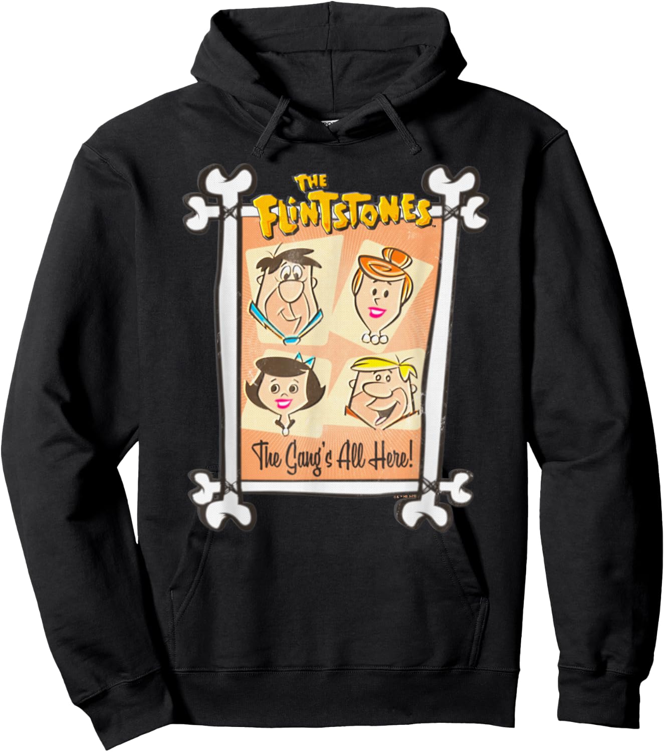 The Flintstones Fred Wilma The Gang's All Here Hoodie - Hoodie | Black