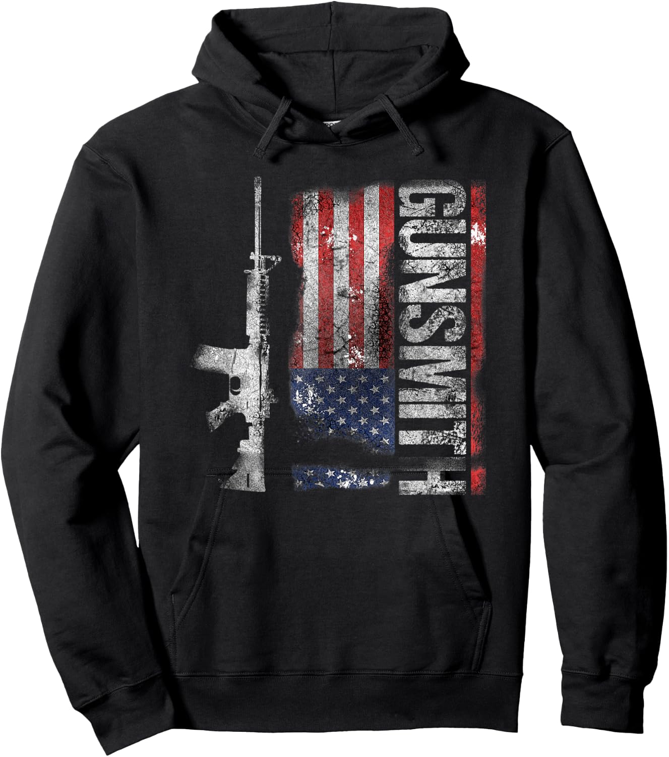 Gunsmith American USA Flag Gunsmithing Gift Hoodie - Hoodie | Black