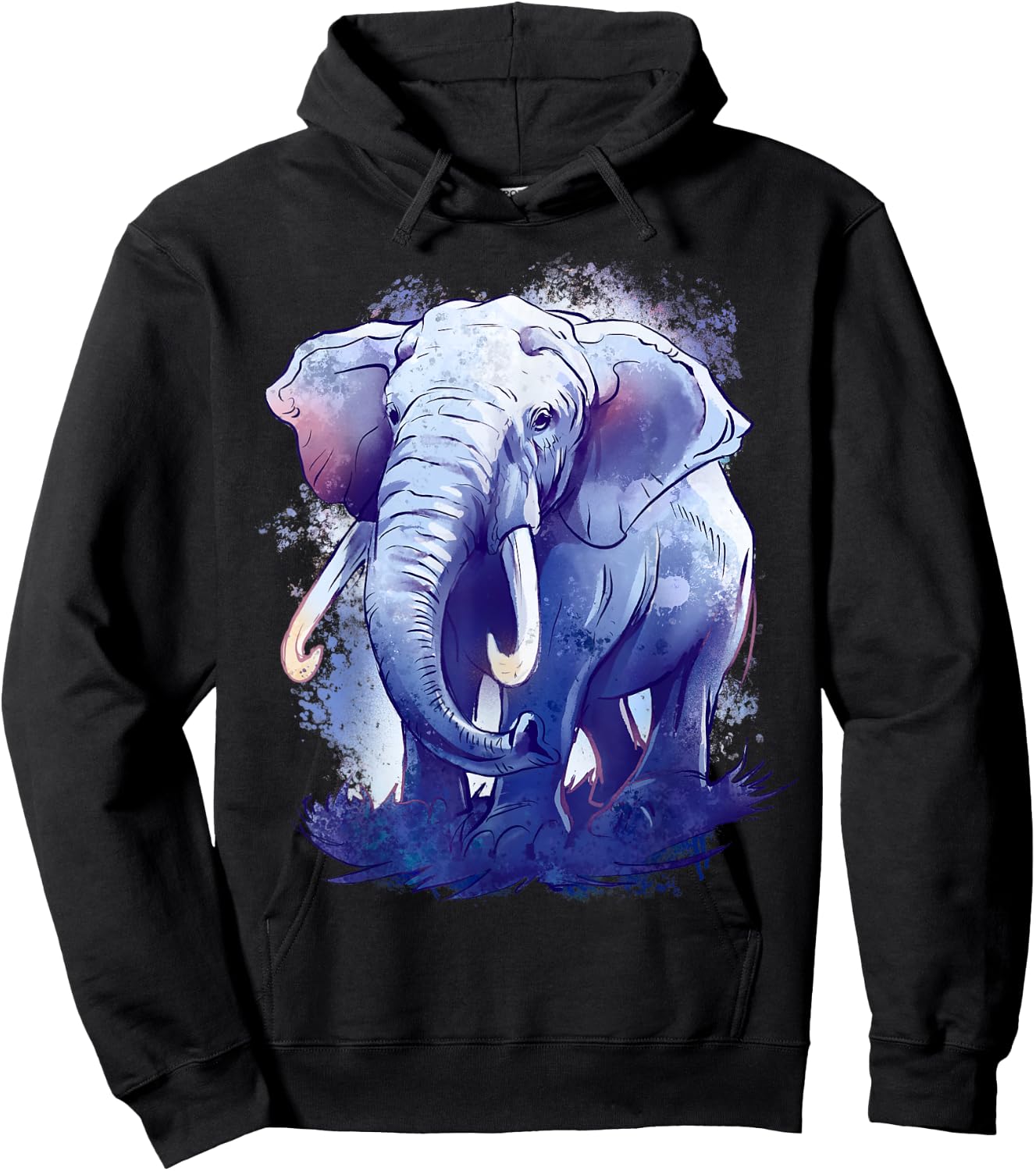 Elephant Animal Art Colourful Animal Lovers Elephant Hoodie - Hoodie | Black