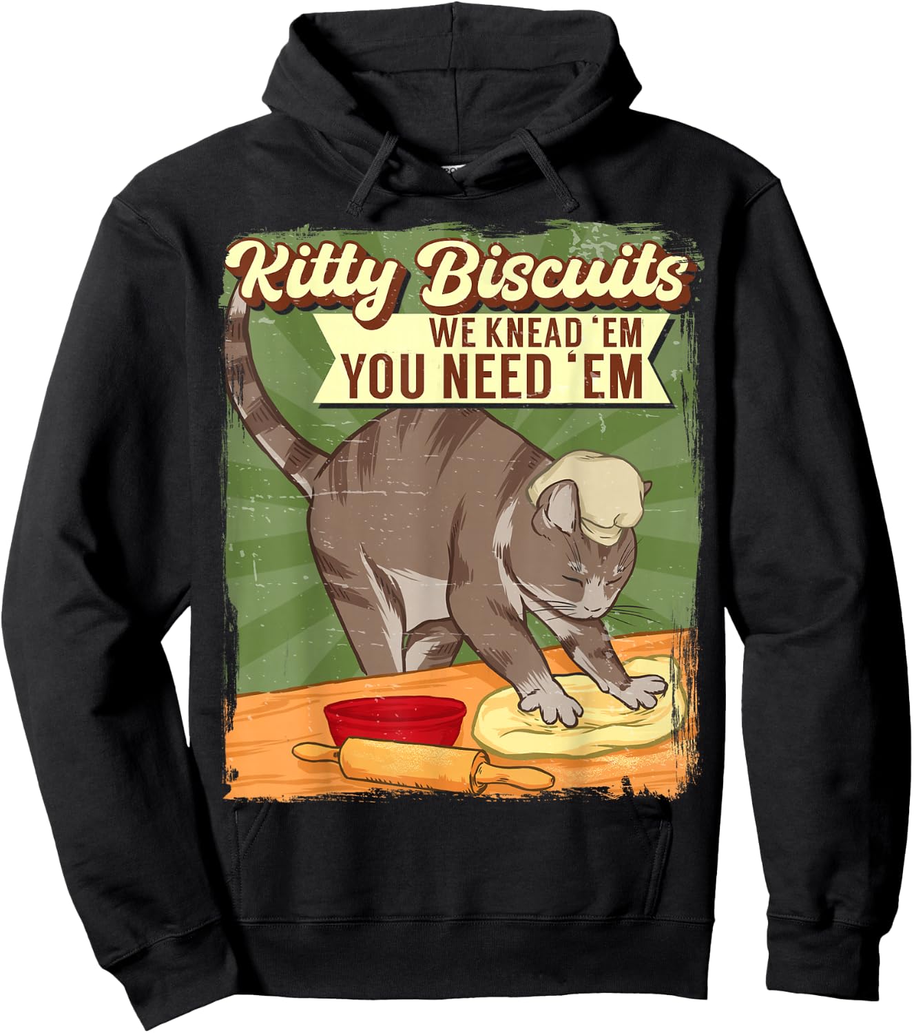 Kitty Biscuits We Knead Em You Need Em Cat Lover Baker Hoodie - Hoodie | Black