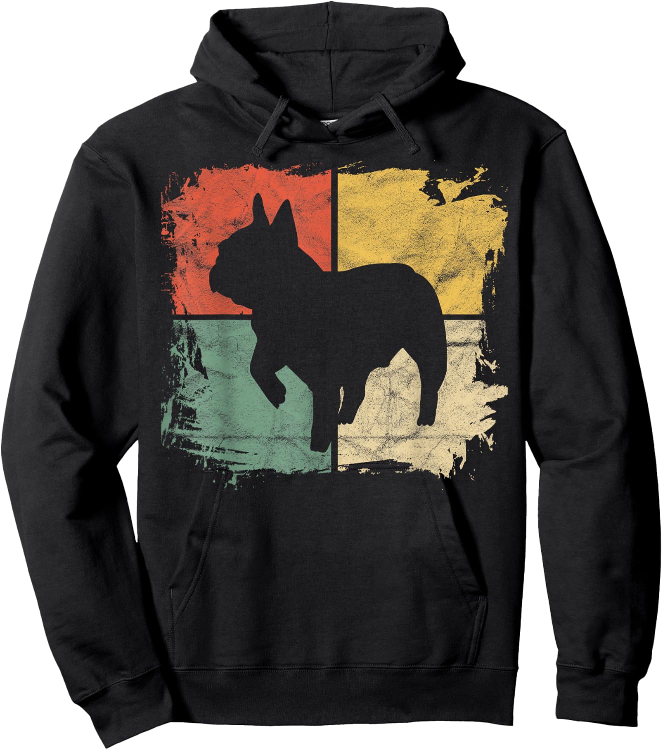 Square Retro Pug Owner Gift Dog Parent Dad Puggle Mom Hoodie - Hoodie | Black