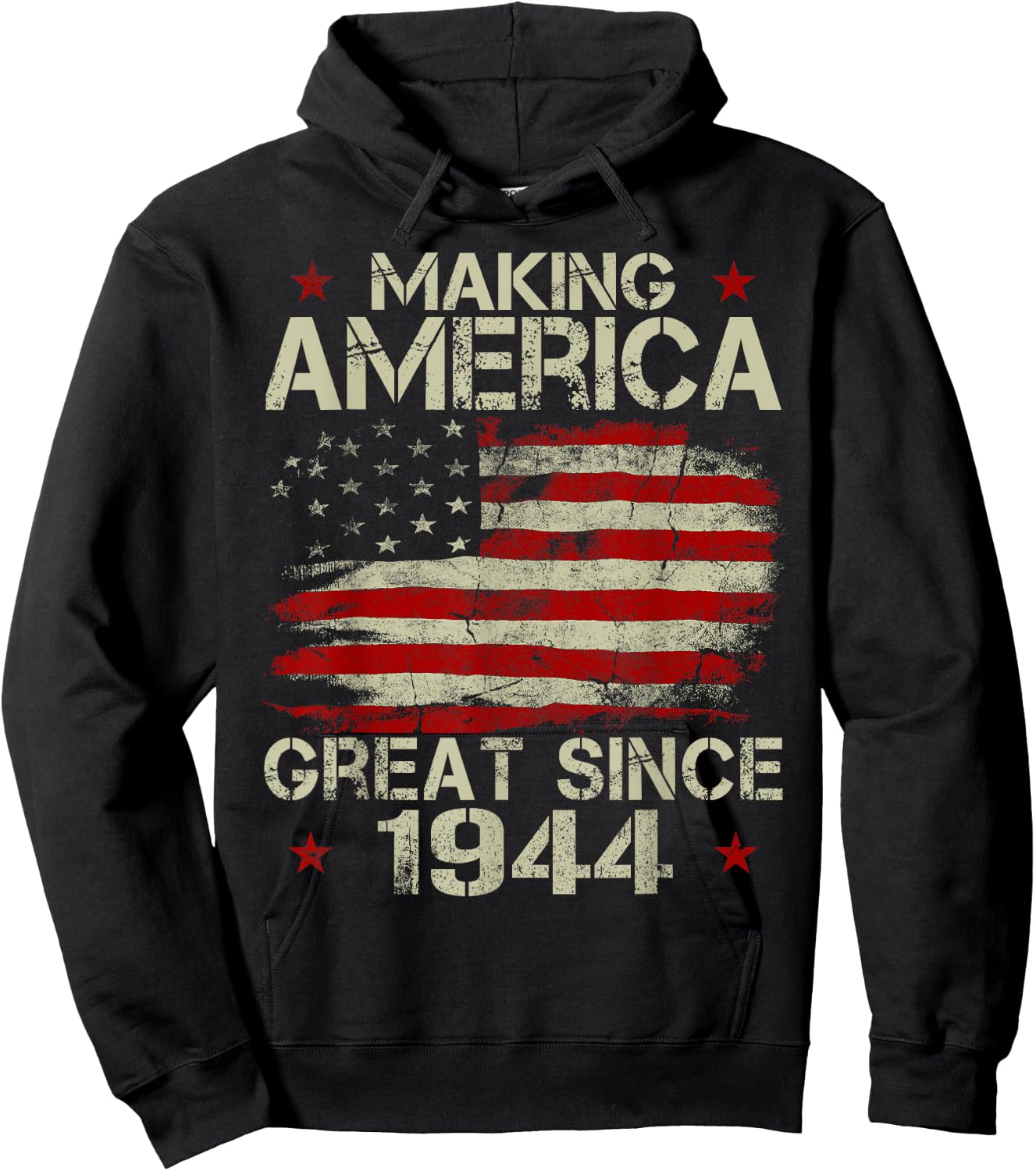 Making America Great Since 1944 Vintage Gifts 76th Birthday Hoodie - Hoodie | Black