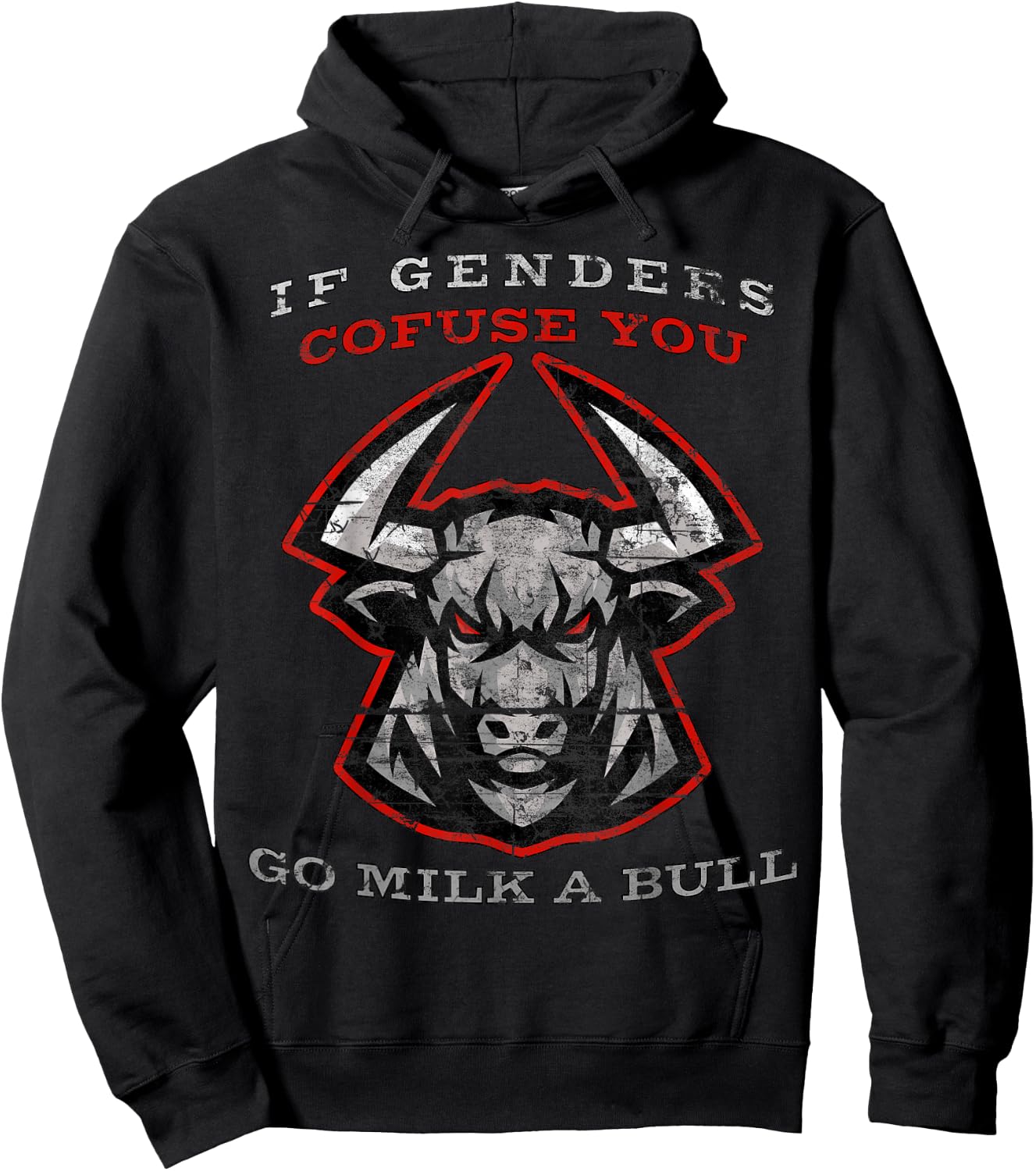 If Genders Confuse You Go Milk A Bull Hoodie - Hoodie | Black